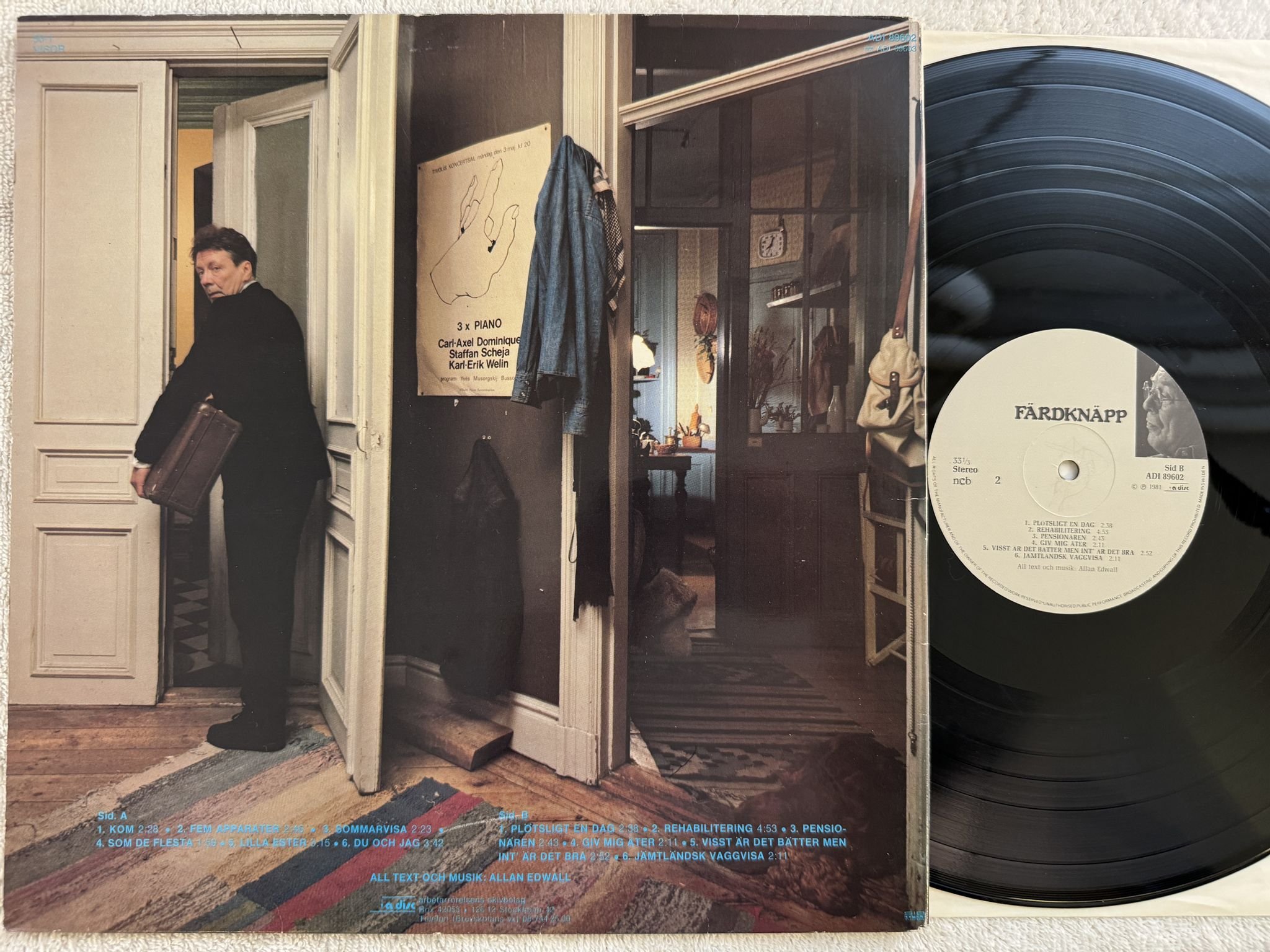 Omslagsbild för skivan ALLAN EDWALL färdknäpp LP -81 Swe a disc ADI 89602