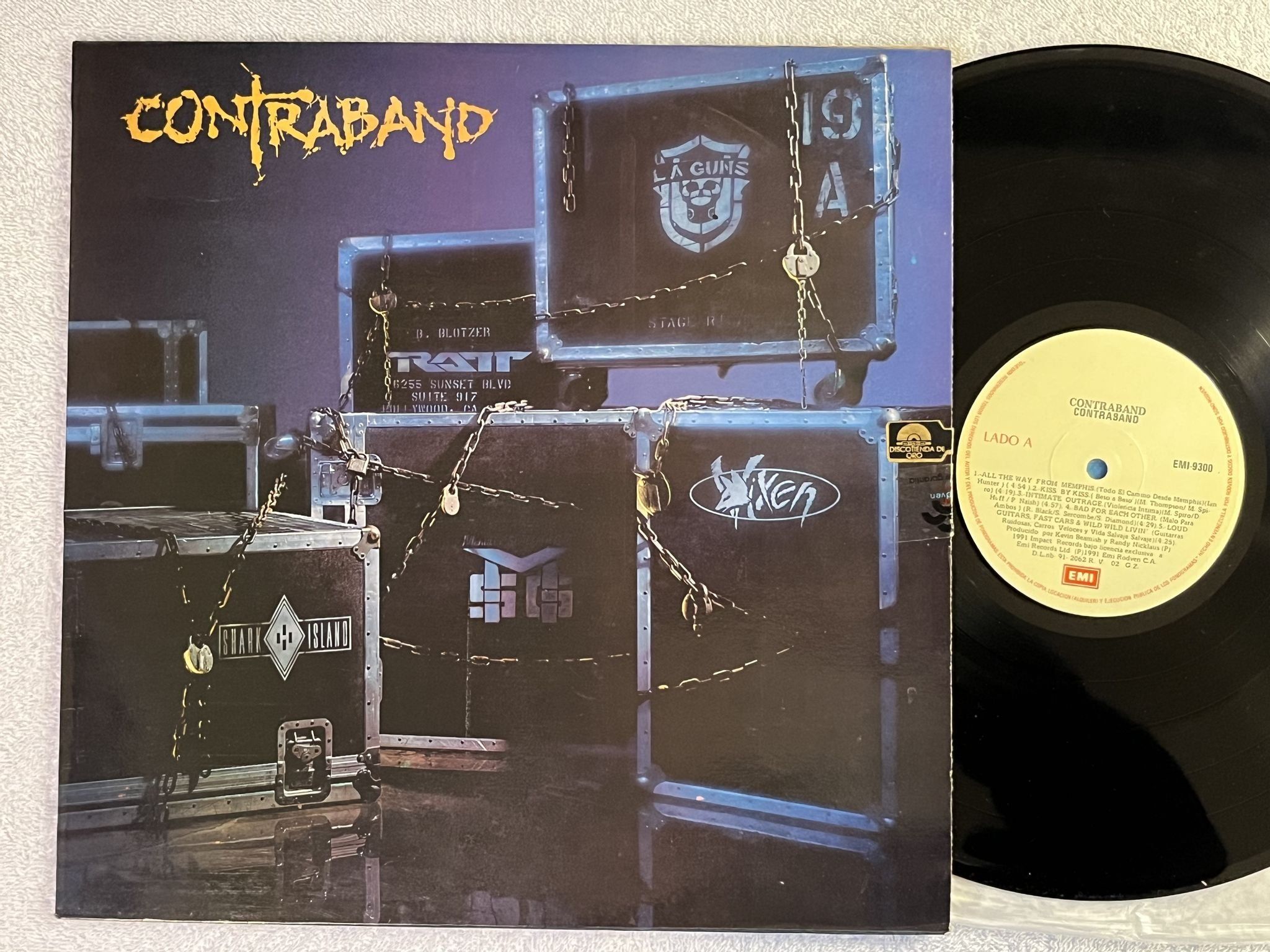 Omslagsbild för skivan CONTRABAND s/t LP -91 Venezuela EMI 9300