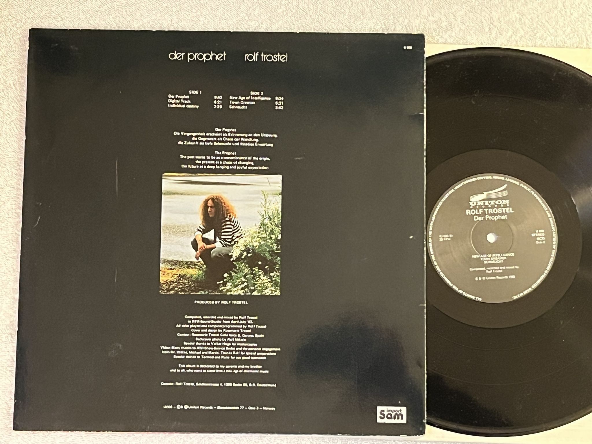 Omslagsbild för skivan ROLF TROSTEL der prophet LP -82 Nor UNITON U008 *** Berlin-School ***