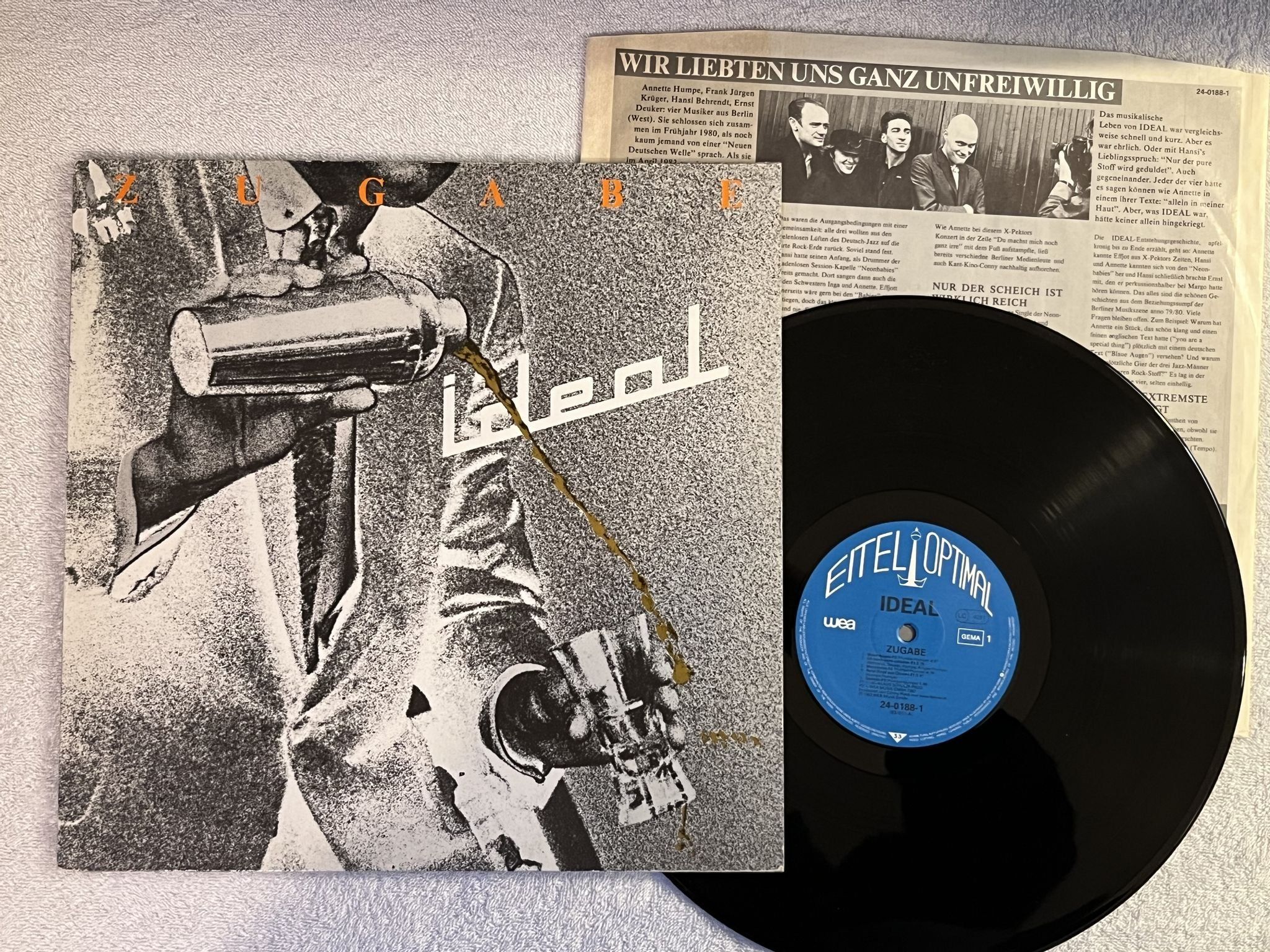 Omslagsbild för skivan IDEAL Zugabe LP -83 Ger EITEL OPTIMAL 24-0188-1 ** NEW WAVE **