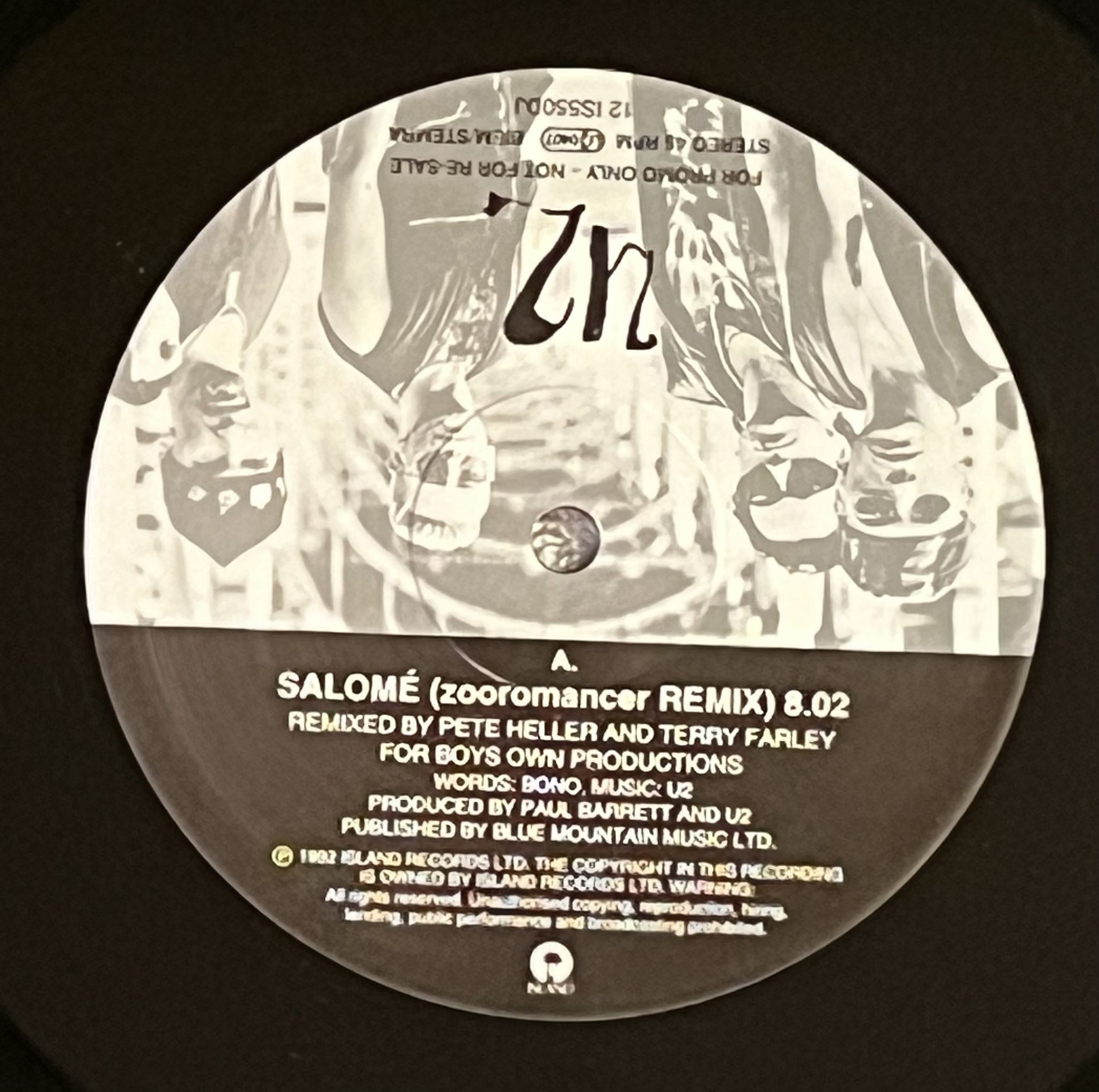 Omslagsbild för skivan U2 Solome 12"single -92 ISLAND 12 IS550DJ *** PROMO ***