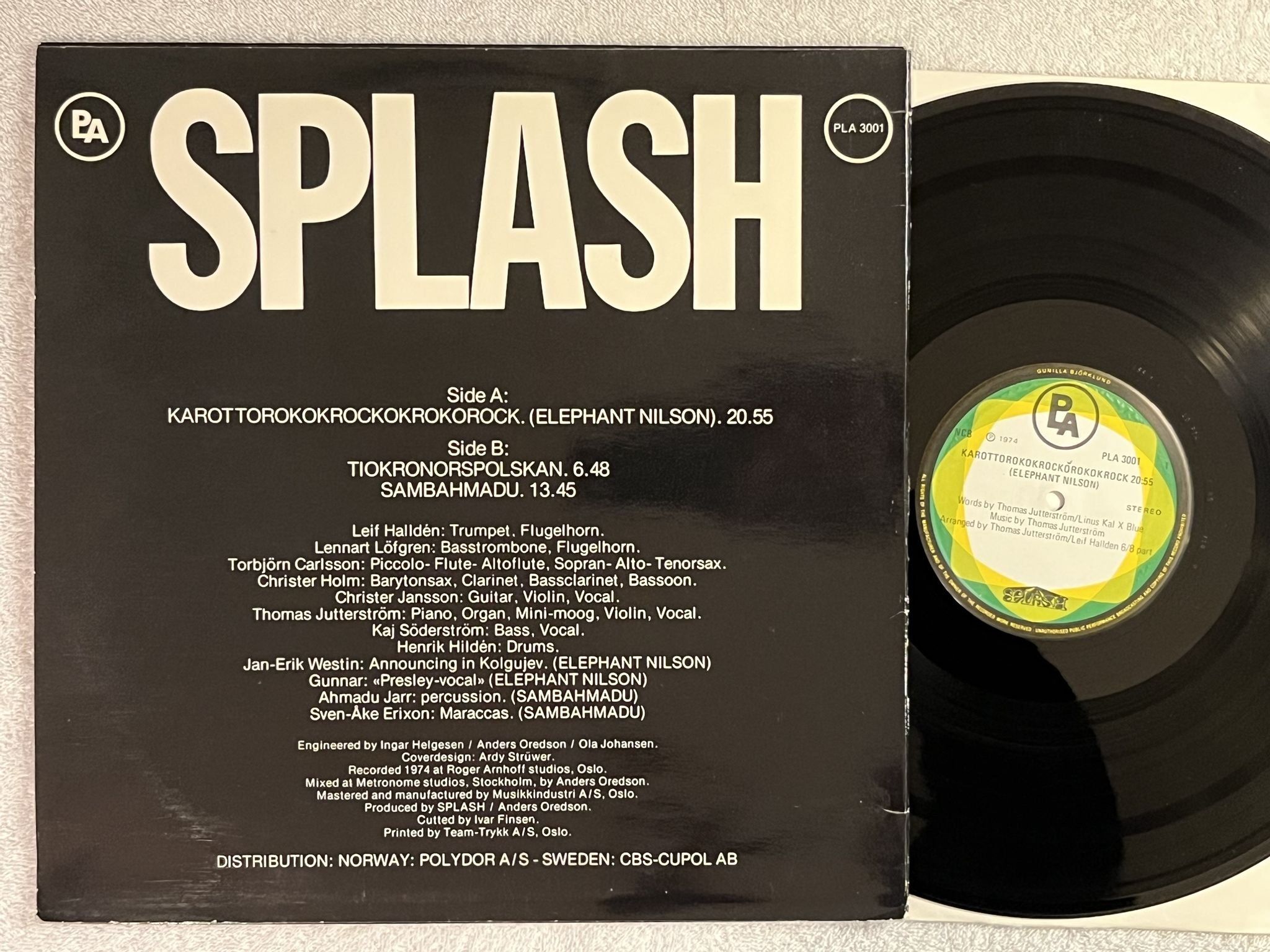 Omslagsbild för skivan SPLASH s/t LP -74 PLA 3001 *** PROG JAZZ ***