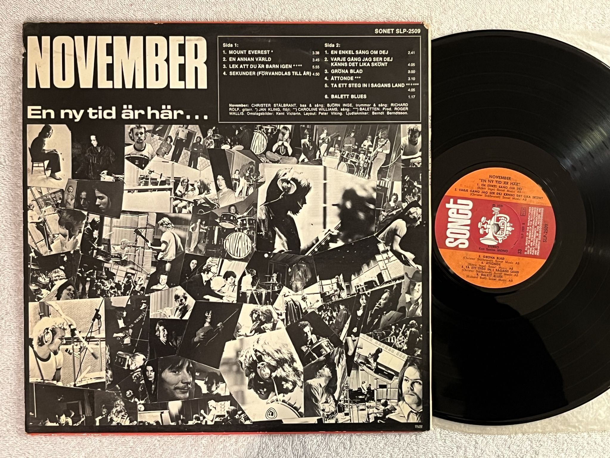 Omslagsbild för skivan NOVEMBER en ny tid är här LP -70 Swe SONET SLP 2509