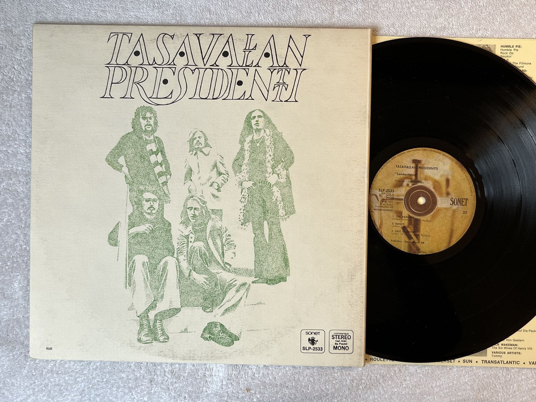 Omslagsbild för skivan TASAVALLAN PRESIDENTI Lambertland LP -72 ncb SONET SLP 2533