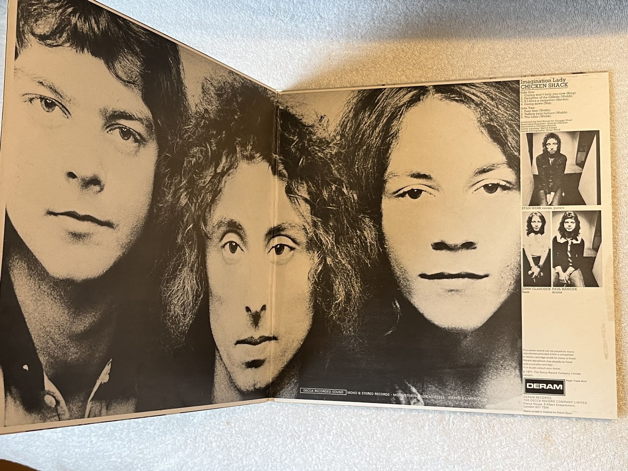 Omslagsbild för skivan CHICKEN SHACK imagination lady LP -71 UK DERAM SDL 5