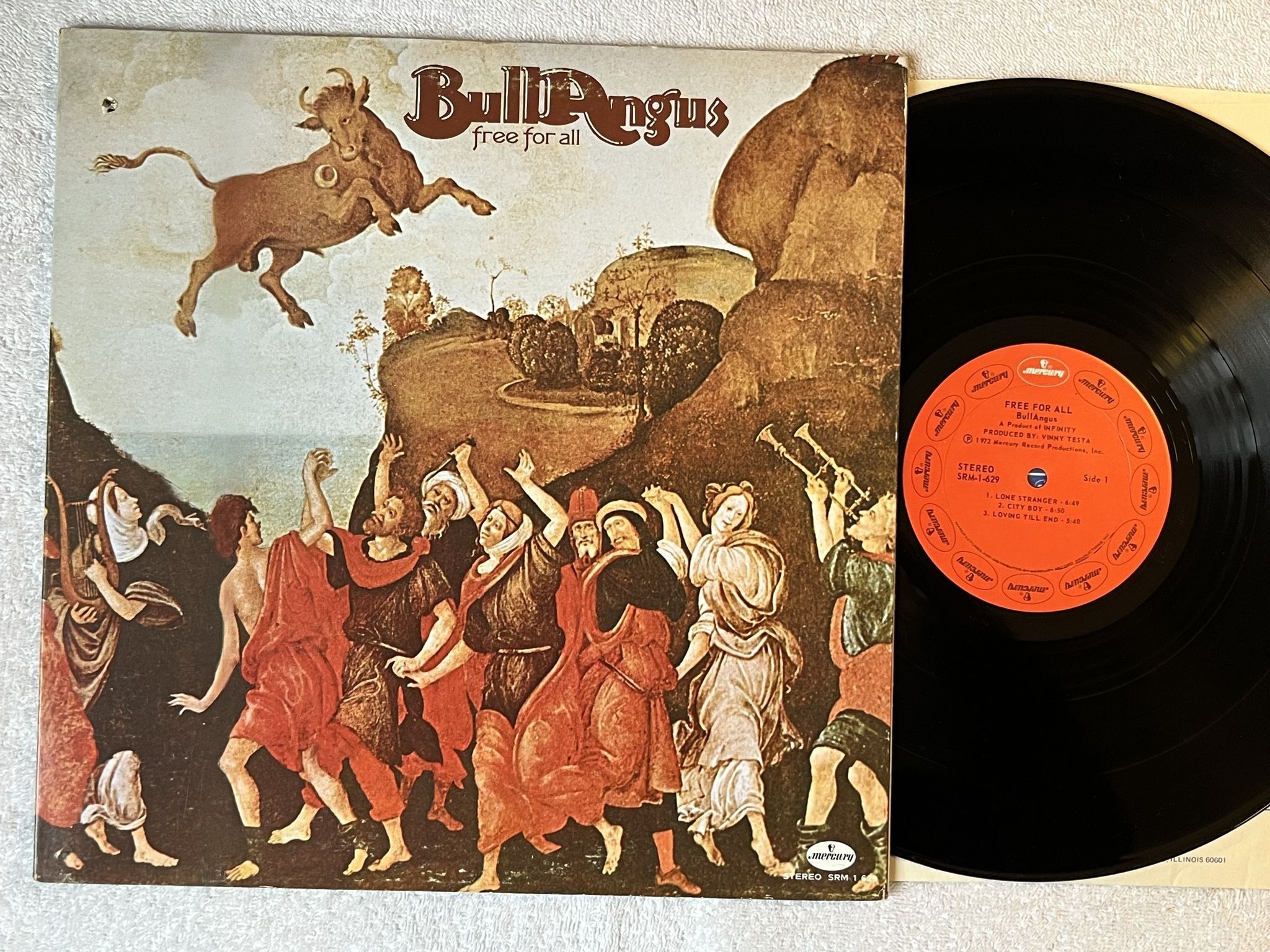 Omslagsbild för skivan BULLANGUS free for all LP -72 US MERCURY SRM-1-629