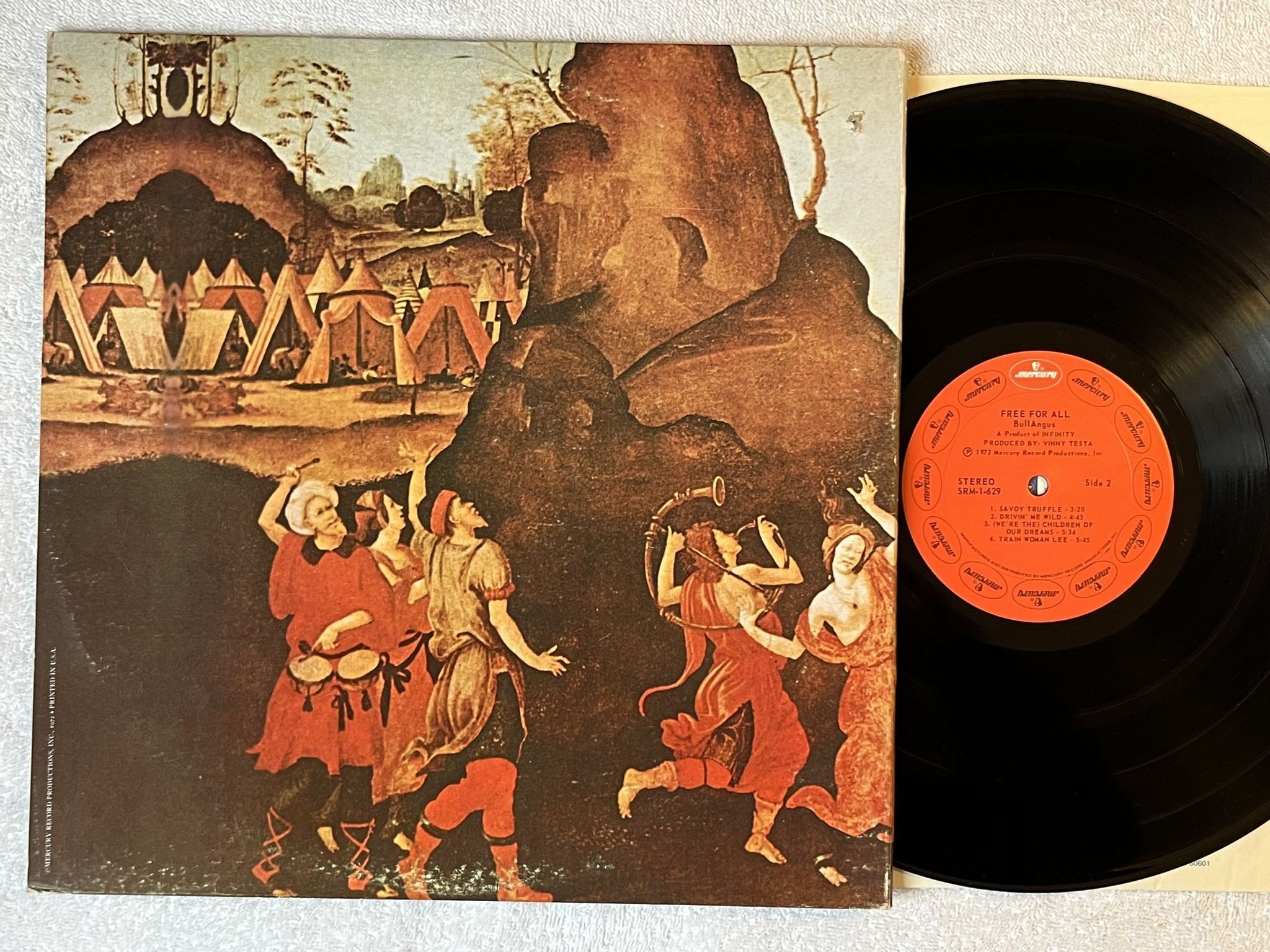 Omslagsbild för skivan BULLANGUS free for all LP -72 US MERCURY SRM-1-629