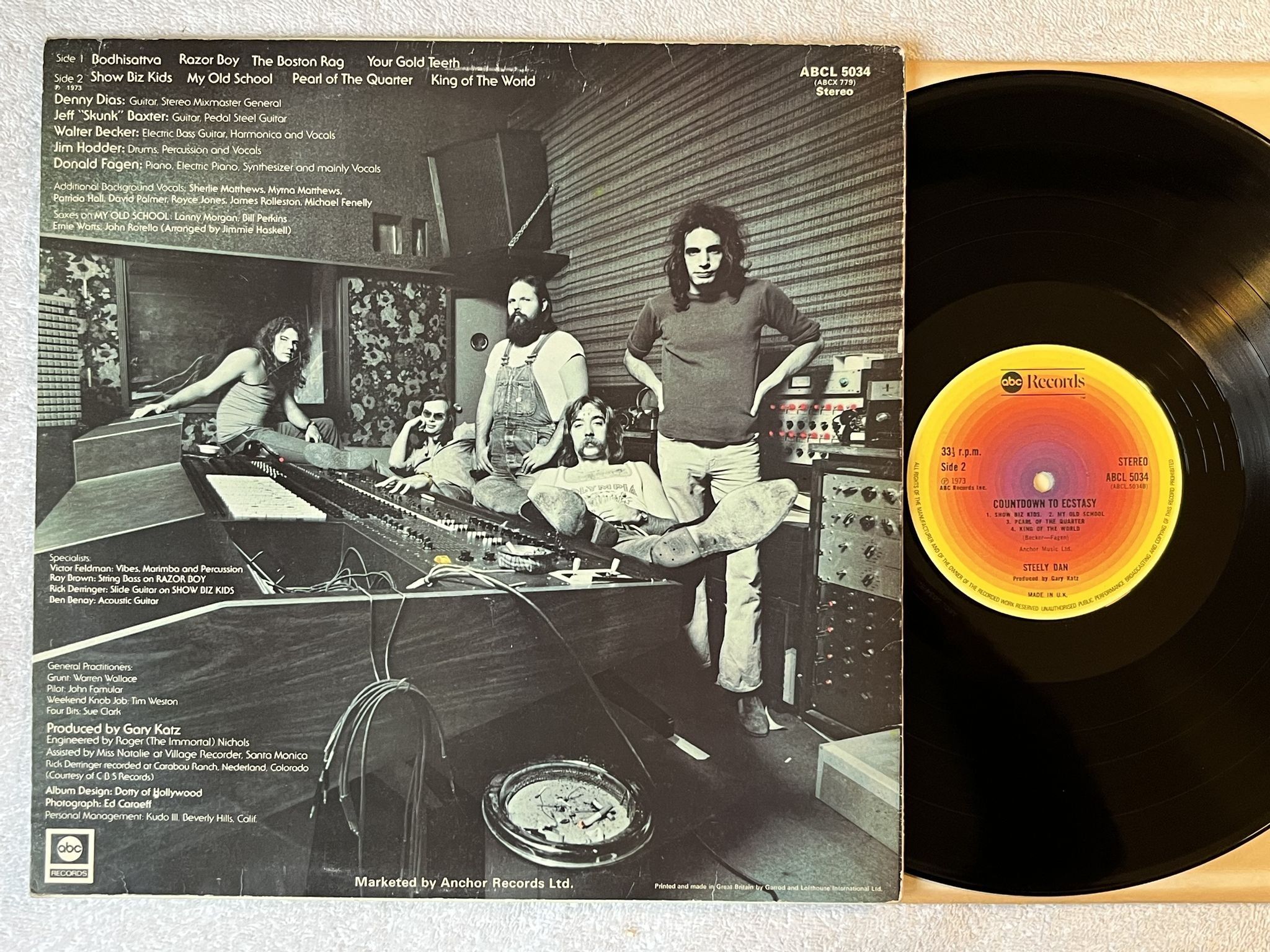 Omslagsbild för skivan STEELY DAN countdown to ecstasy LP -73 UK ABC ABCL 5034