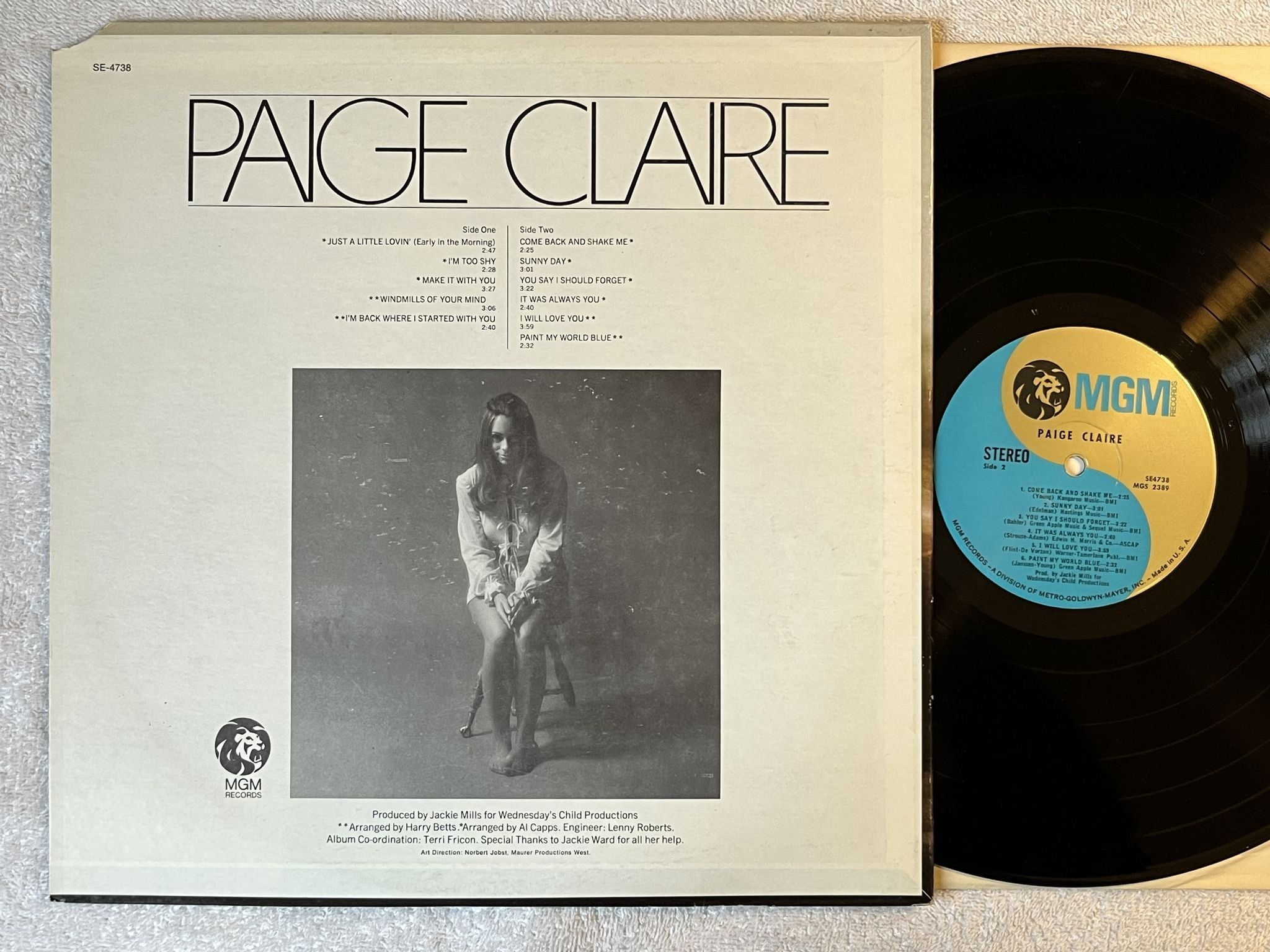 Omslagsbild för skivan PAIGE CLAIRE s/t LP -71 US MGM SE-4738