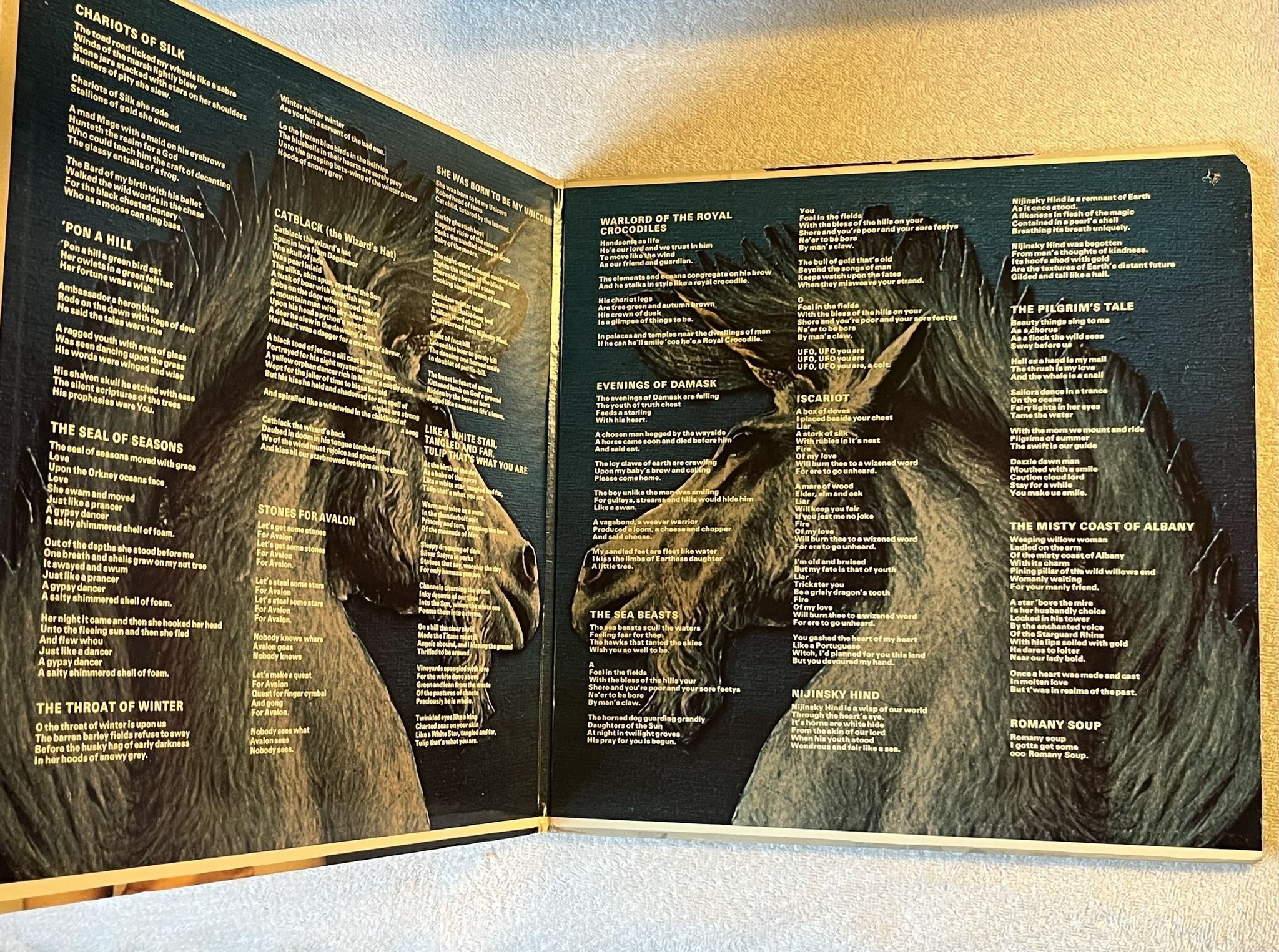 Omslagsbild för skivan TYRANNOSAURUS REX unicorn LP -69 US BLUE THUMB BTS 7 ** mega rare poster **