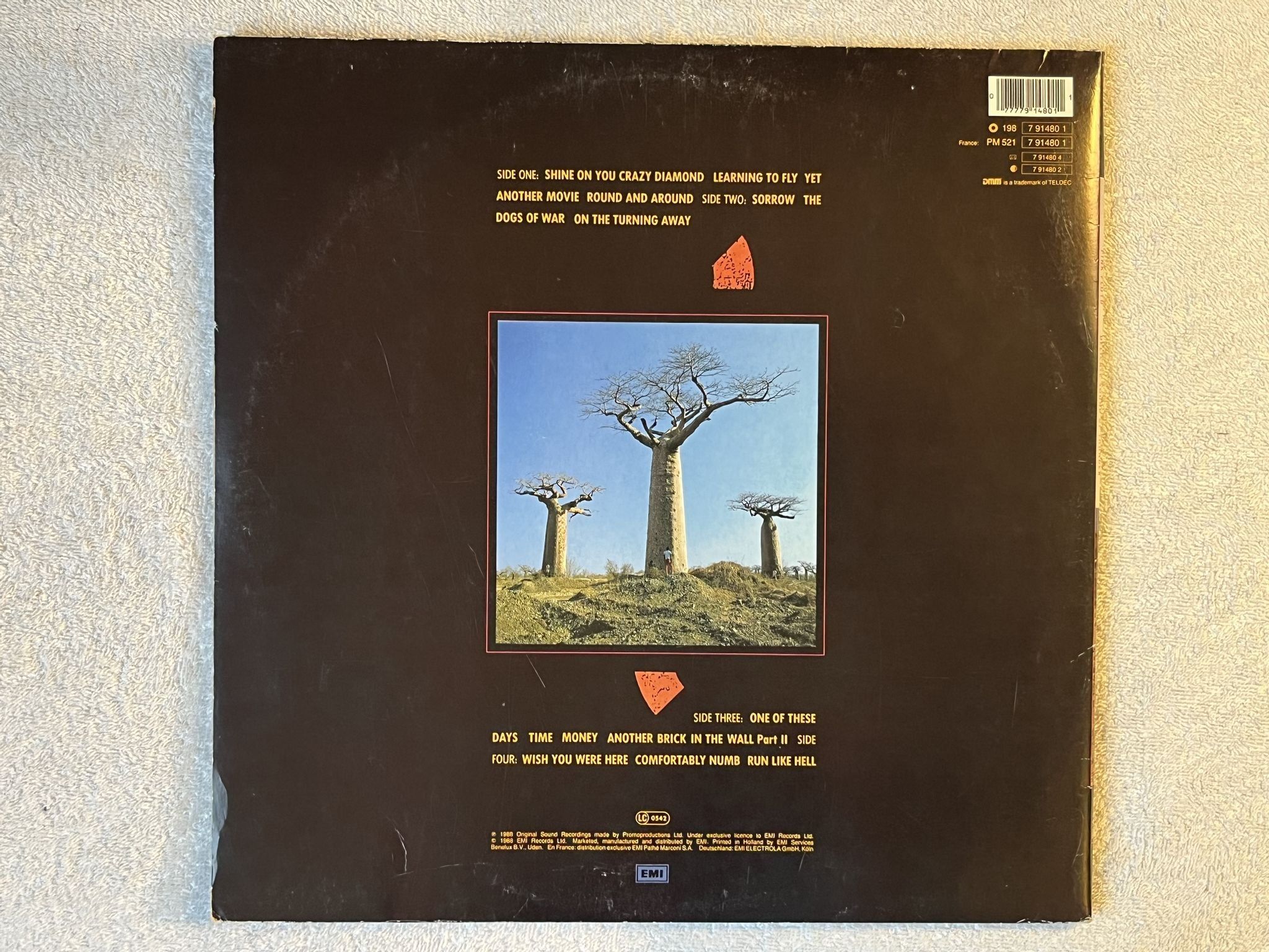 Omslagsbild för skivan PINK FLOYD Delicate Sound Of Thunder 2xLP -88 EMI 198-7 91480 1