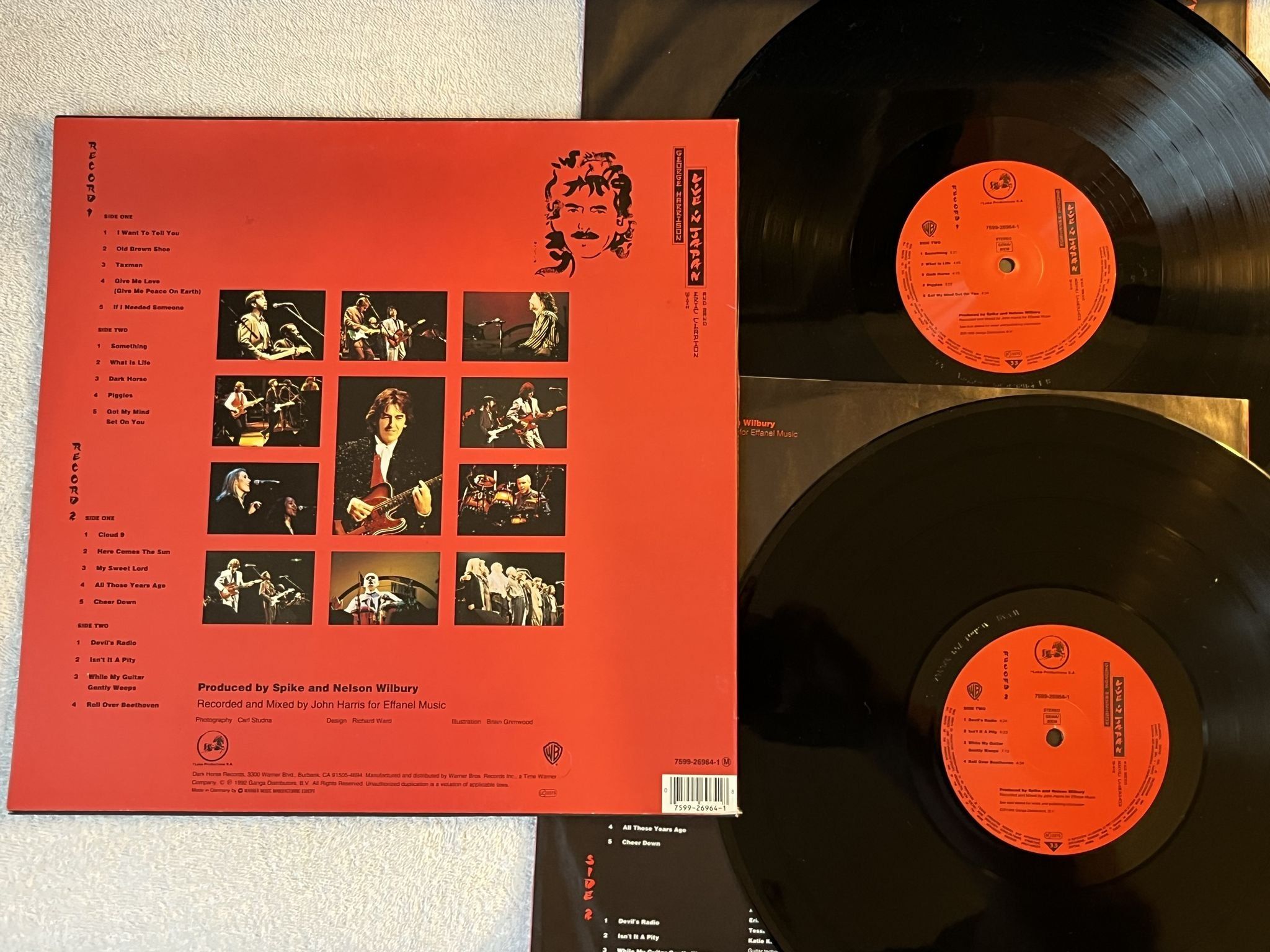 Omslagsbild för skivan GEORGE HARRISON Live In Japan With Eric Clapton 2xLP -92 WARNER 7599-26964-1