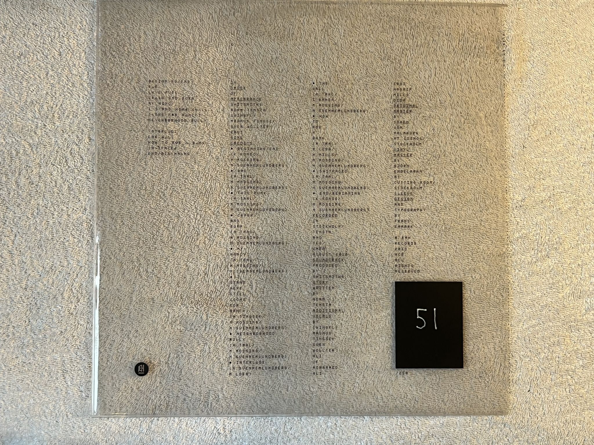 Omslagsbild för skivan ADAM TENSTA Last Days Of Punk LP 2013 ltd ed / clear vinyl ***' MEGA RARE ***