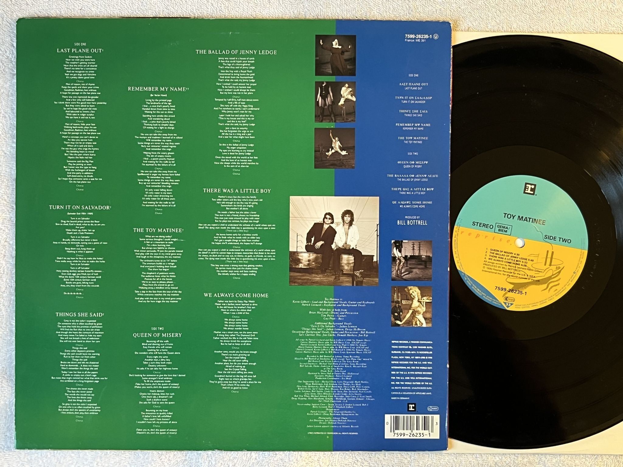 Omslagsbild för skivan TOY MATINEE s/t LP -90 REPRISE 7599-26235-1 *** RARE AOR ***