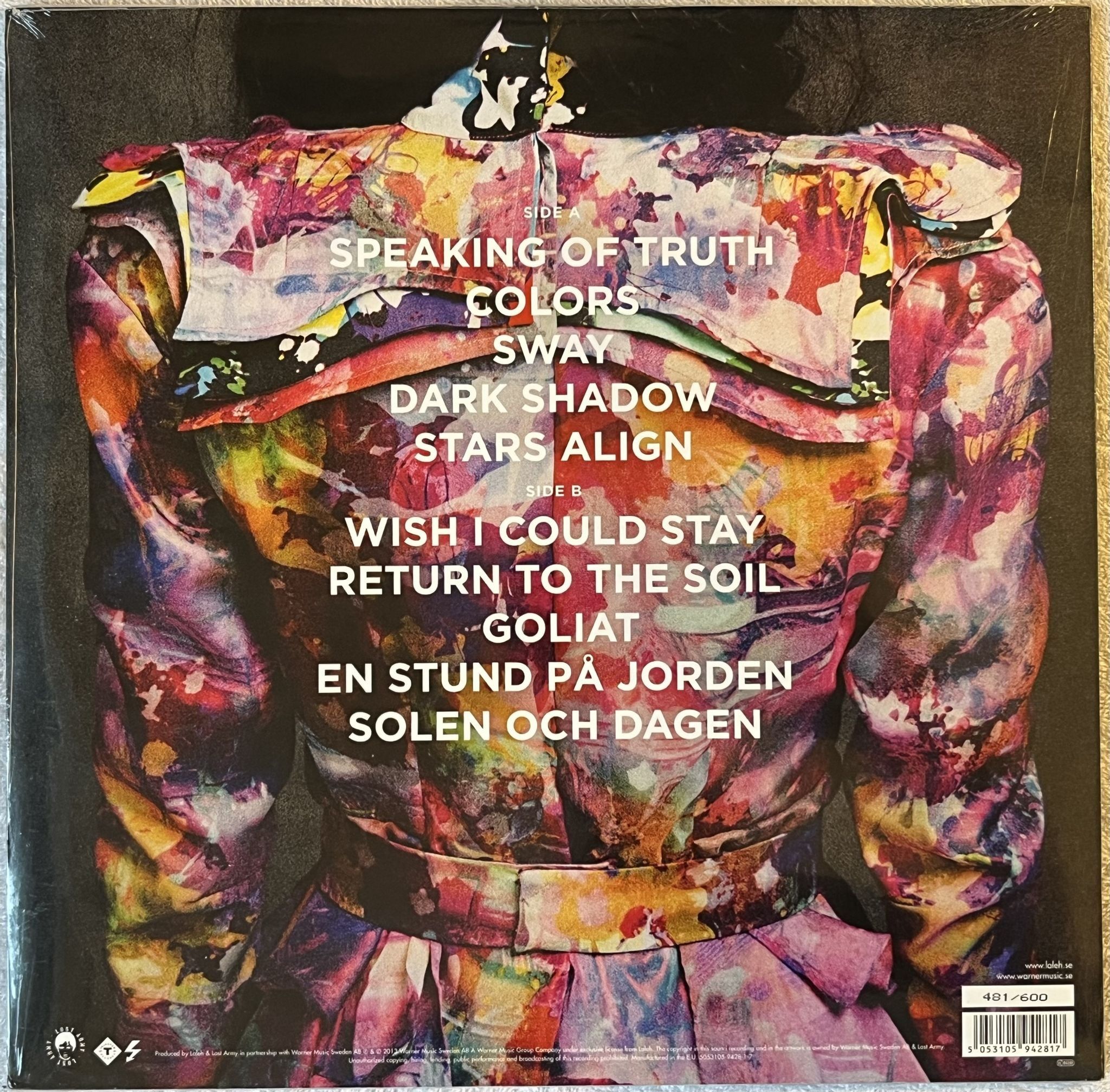 Omslagsbild för skivan LALEH colors LP 2013 TELEGRAM 5053105942817 Numbered #481/600 ** Sealed **