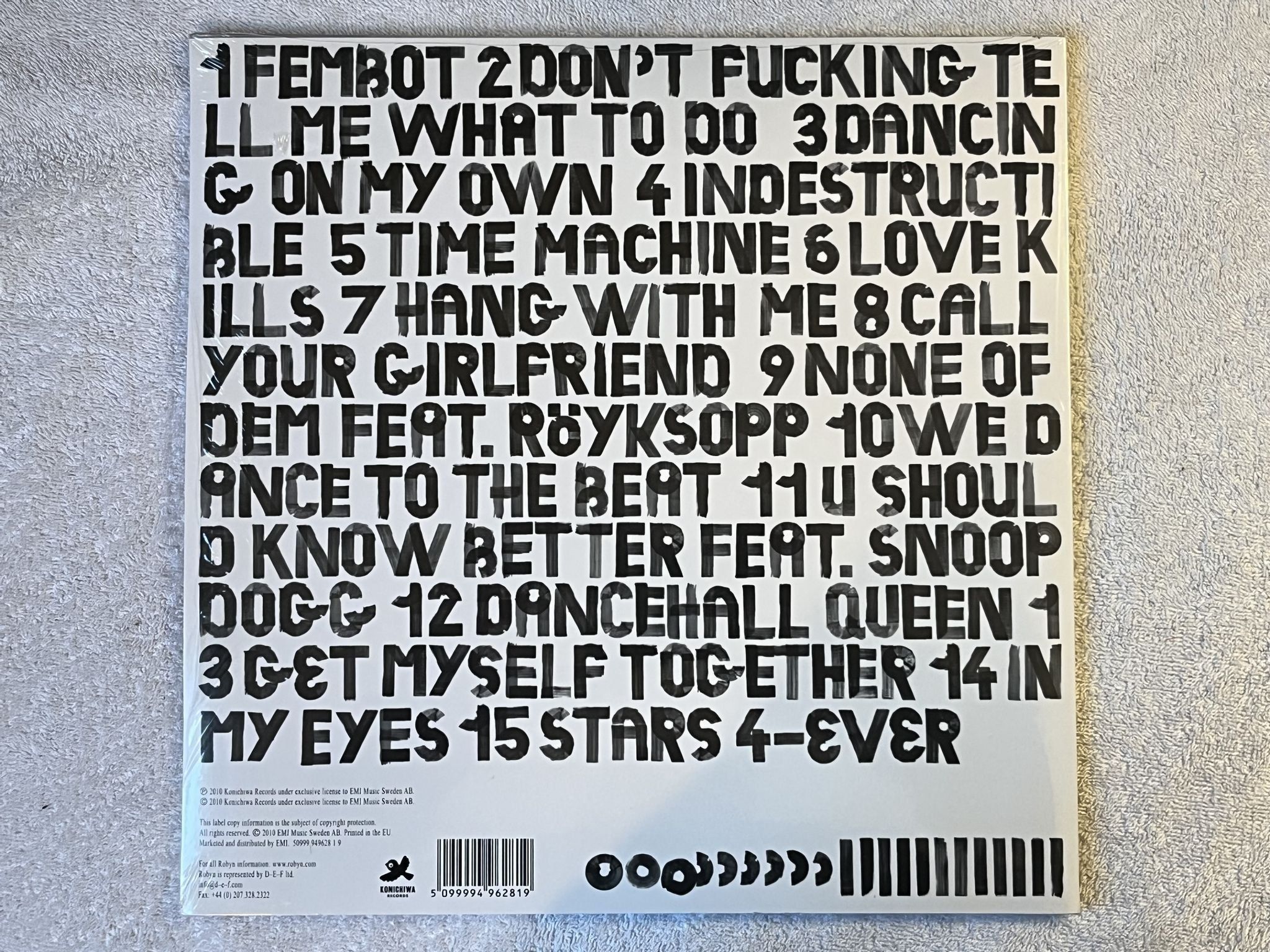 Omslagsbild för skivan ROBYN body talk LP 2010 Swe KONICHIWA *** MEGA RARE ***