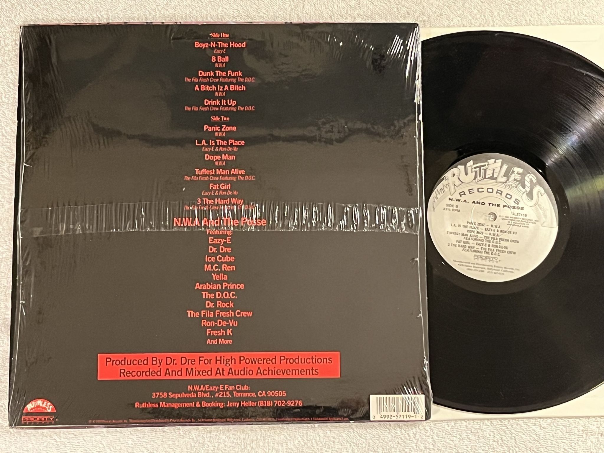 Omslagsbild för skivan NWA & THE POSSE s/t LP US RUTHLESS SL57119