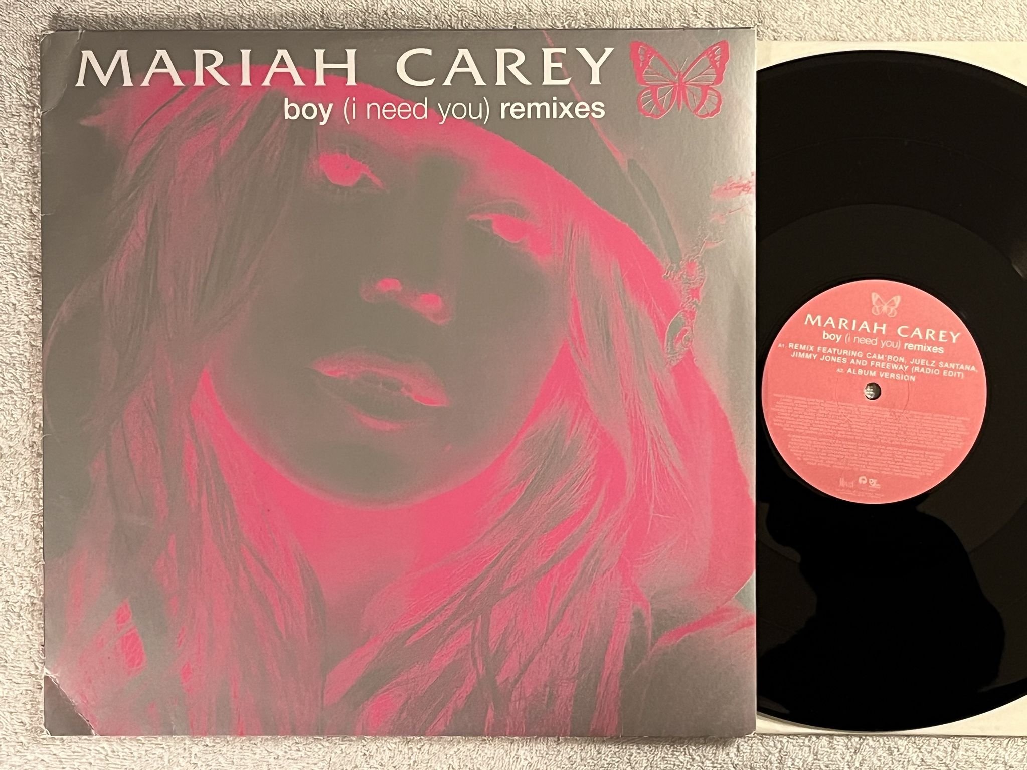 Omslagsbild för skivan MARIAH CAREY Boy (I Need You) (Remixes) 12" 2003 promo *** VERY RARE ***