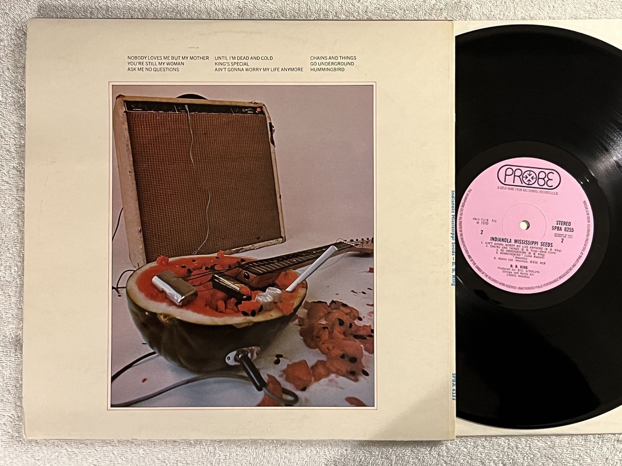Omslagsbild för skivan BB KING Indiana Mississippi seeds LP -70 UK PROBE SPBA 6255