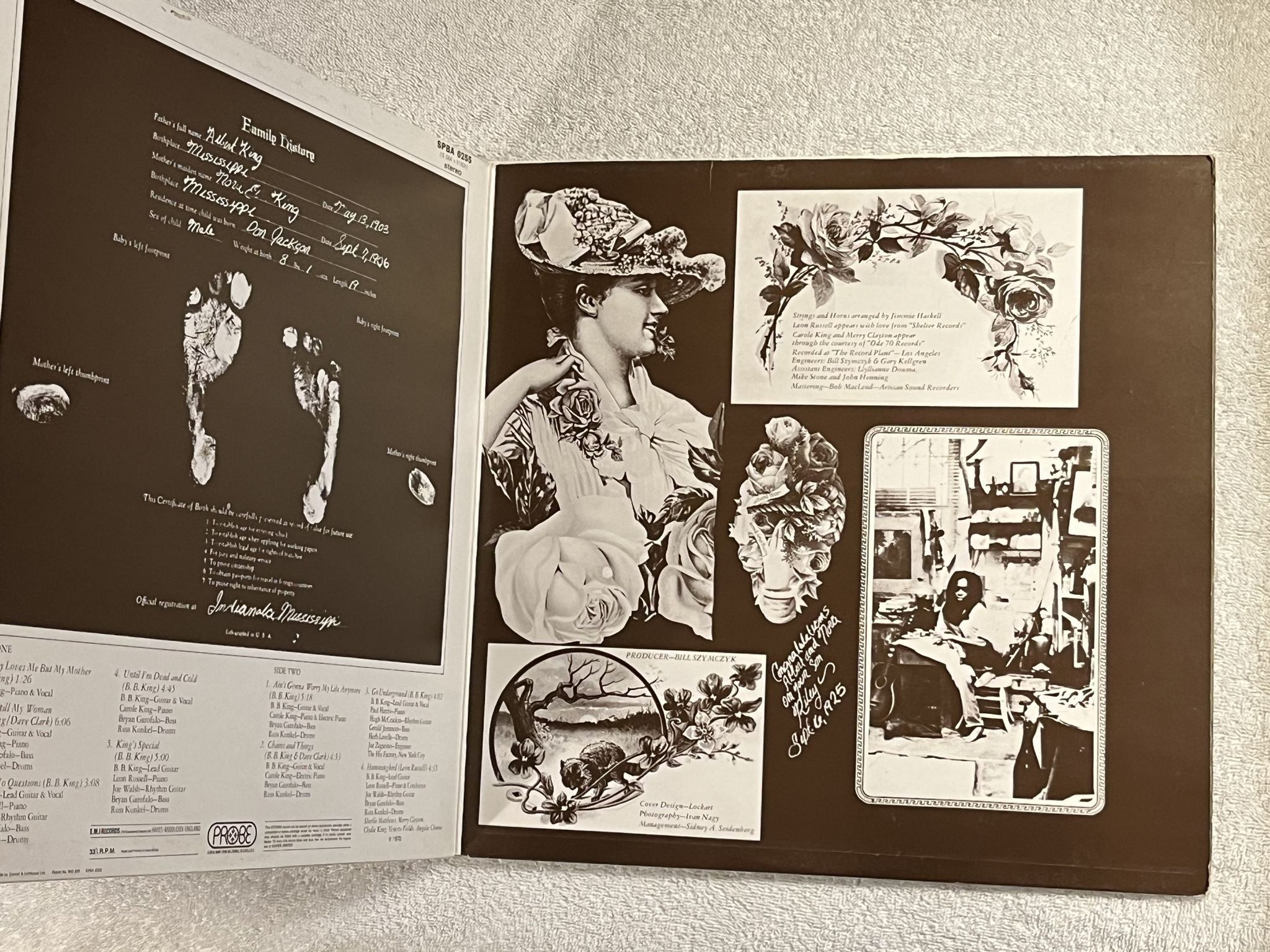 Omslagsbild för skivan BB KING Indiana Mississippi seeds LP -70 UK PROBE SPBA 6255