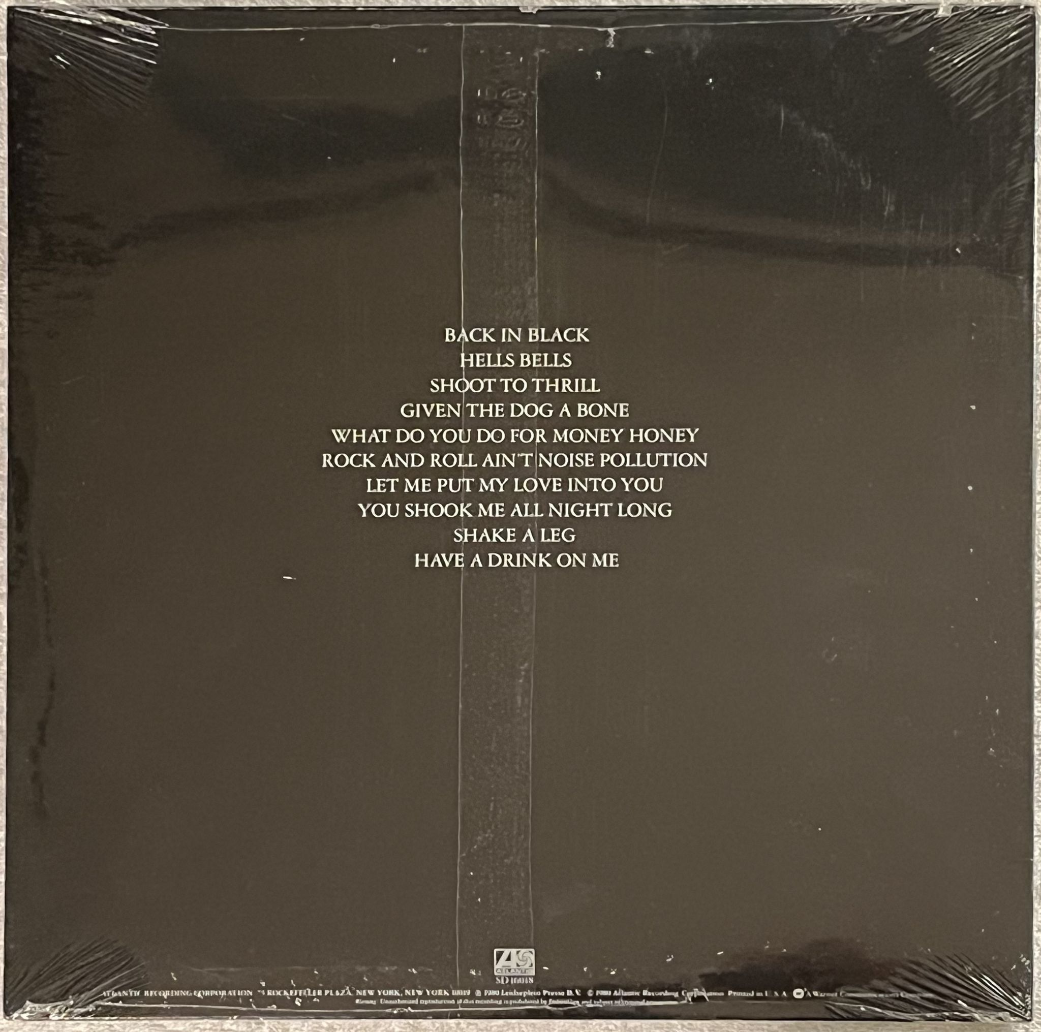 Omslagsbild för skivan AC/DC back in black LP -80 US ATLANTIC SD 16018 *** WOW !! SEALED ***