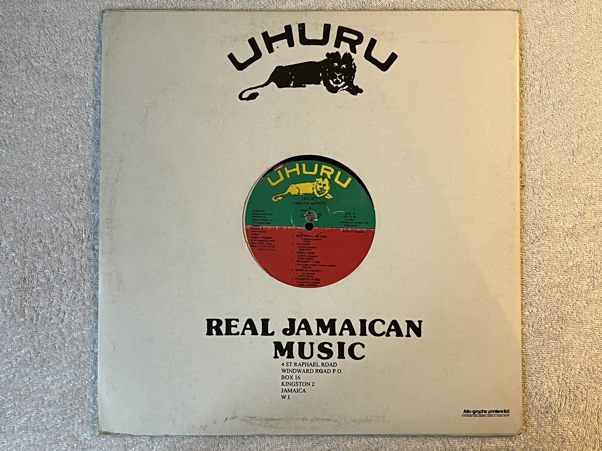 Omslagsbild för skivan V/A Uhuru Various Artiste LP 2003 JAMAICA UHU LP 003