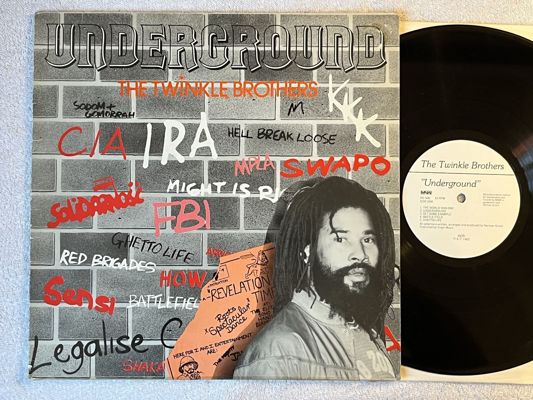 Omslagsbild för skivan TWINKLE BROTHERS underground LP -82 ncb TWINKLE/MNW NG 500