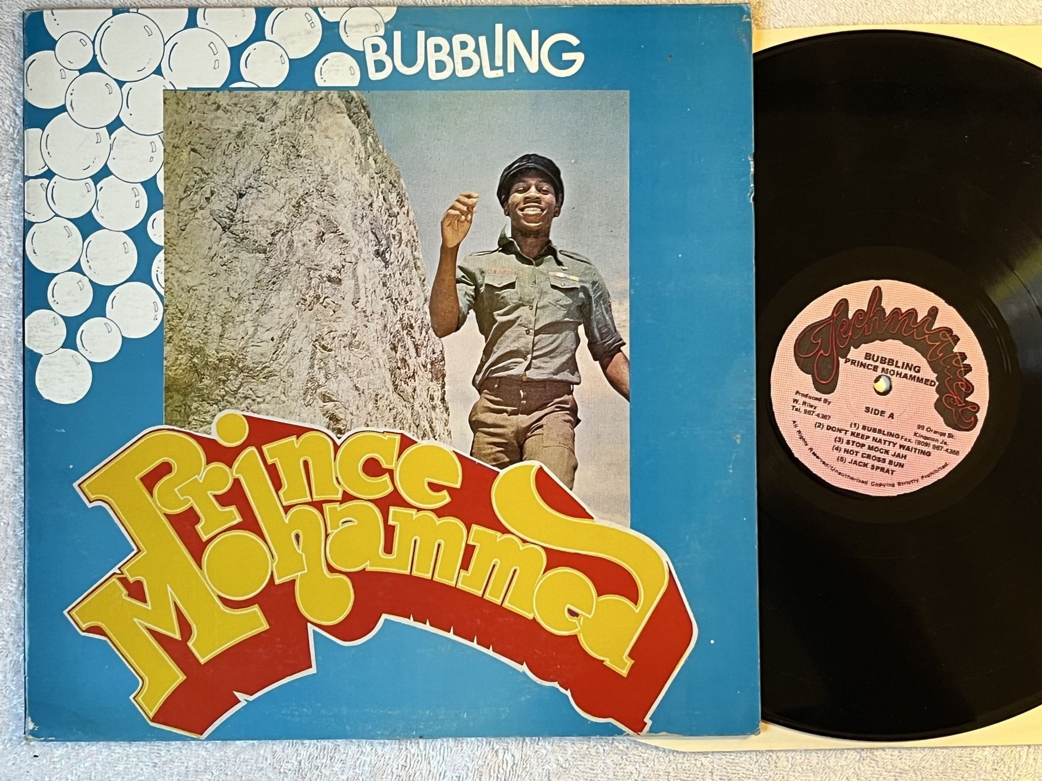 Omslagsbild för skivan PRINCE MOHAMMED bubbling LP Jamaica TECHNIQUES *** dancehall ***