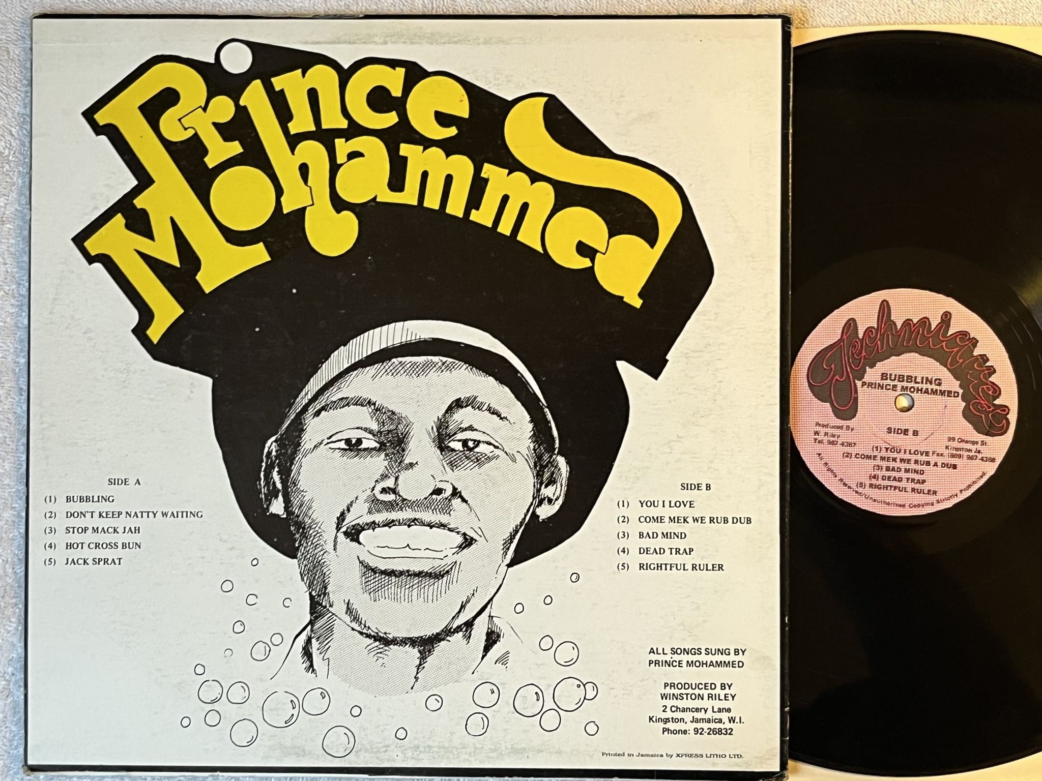 Omslagsbild för skivan PRINCE MOHAMMED bubbling LP Jamaica TECHNIQUES *** dancehall ***