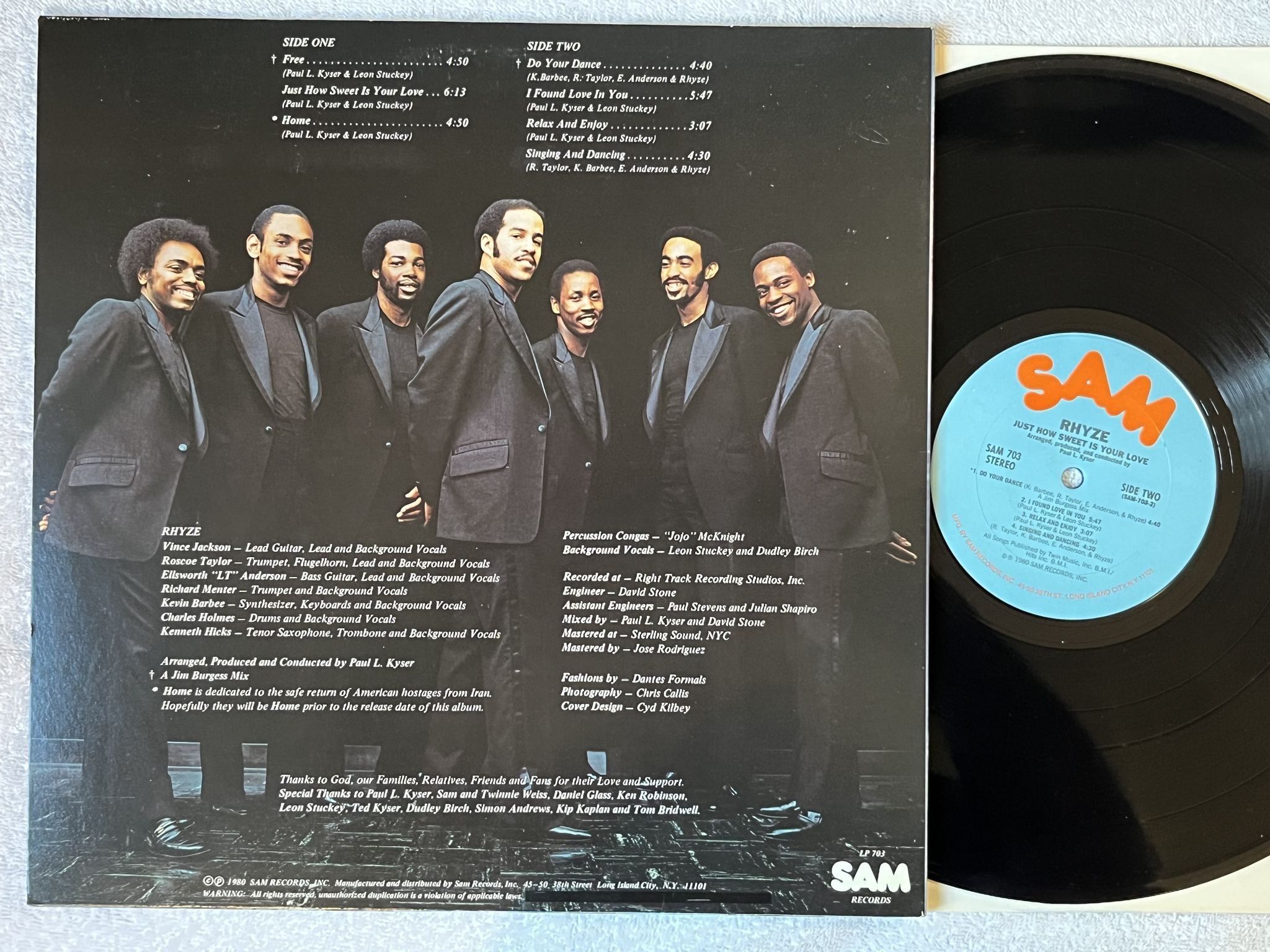 Omslagsbild för skivan RHYZE Just How Sweet Is Your Love LP -80 US SAM 703 *** disco / soul ***
