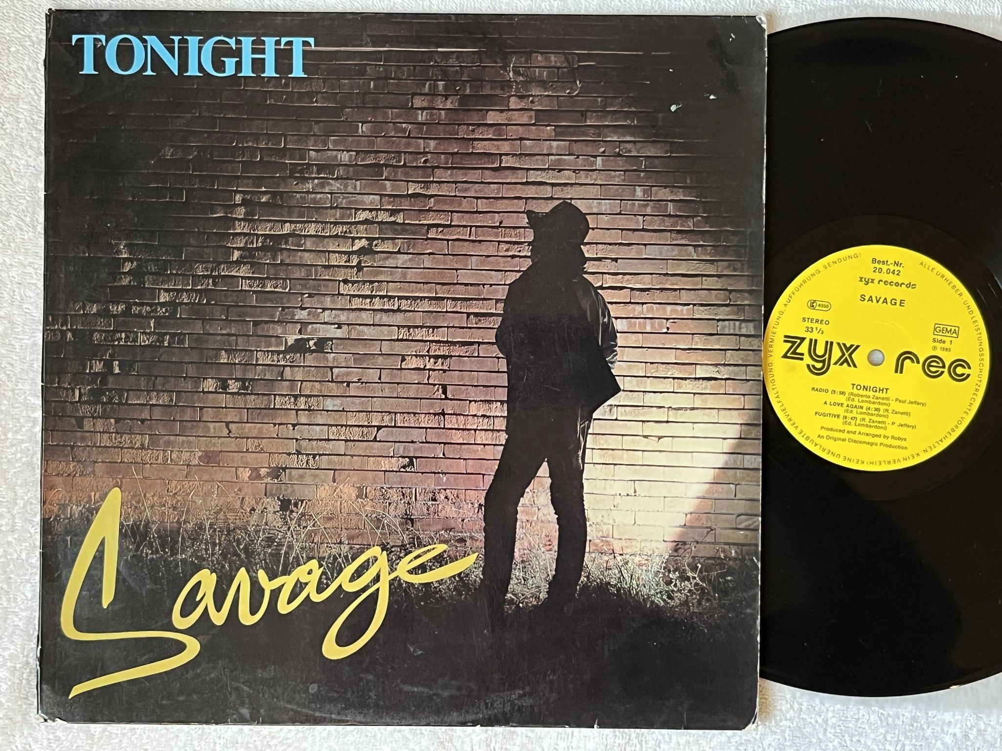 Omslagsbild för skivan SAVAGE tonight LP -85 Ger ZYX 20042 *** Italo-disco ***