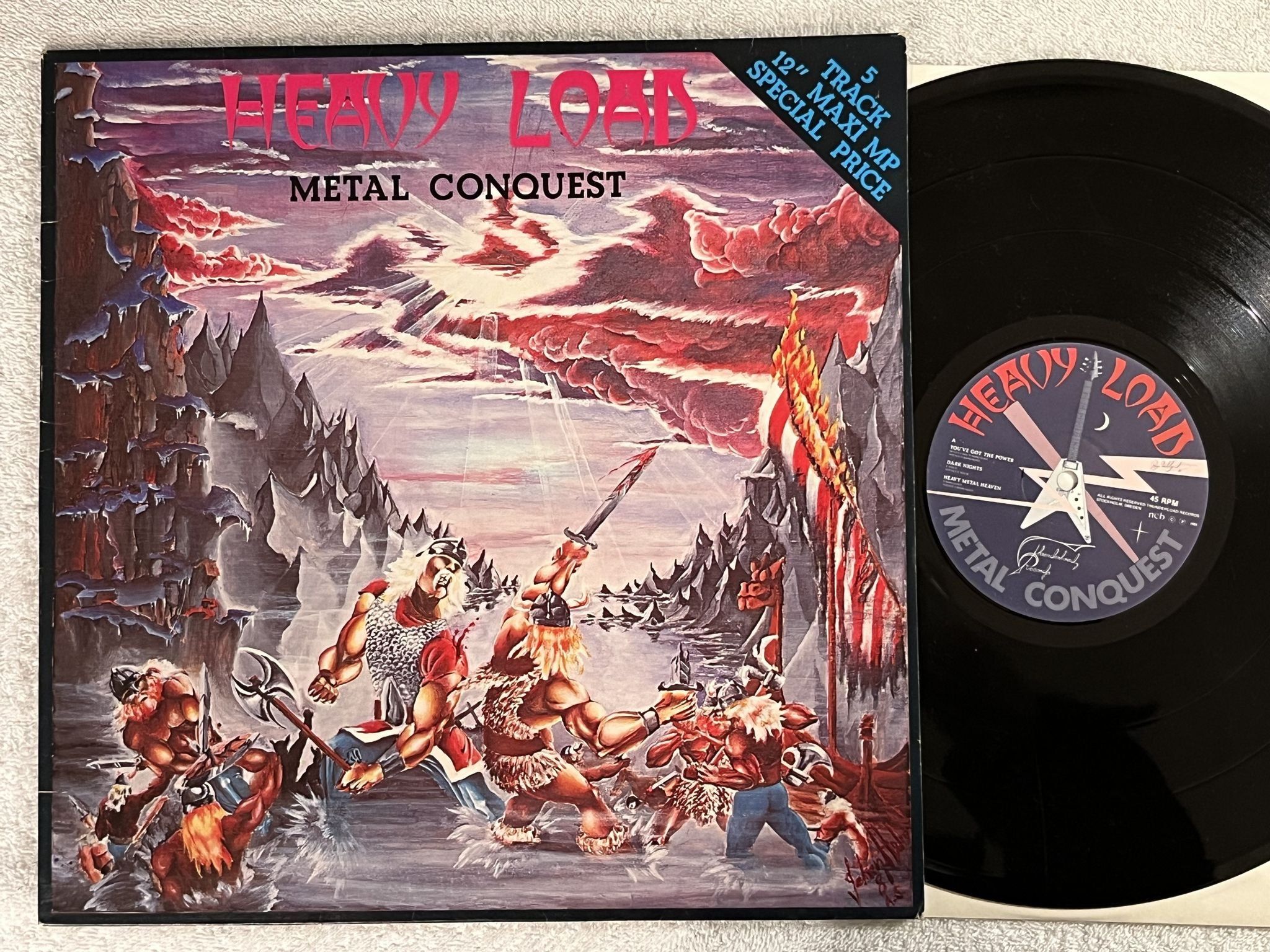 Omslagsbild för skivan HEAVY LOAD metal conquest 12"ep -81 THUNDERLOAD TMP 811 ** POSTER **