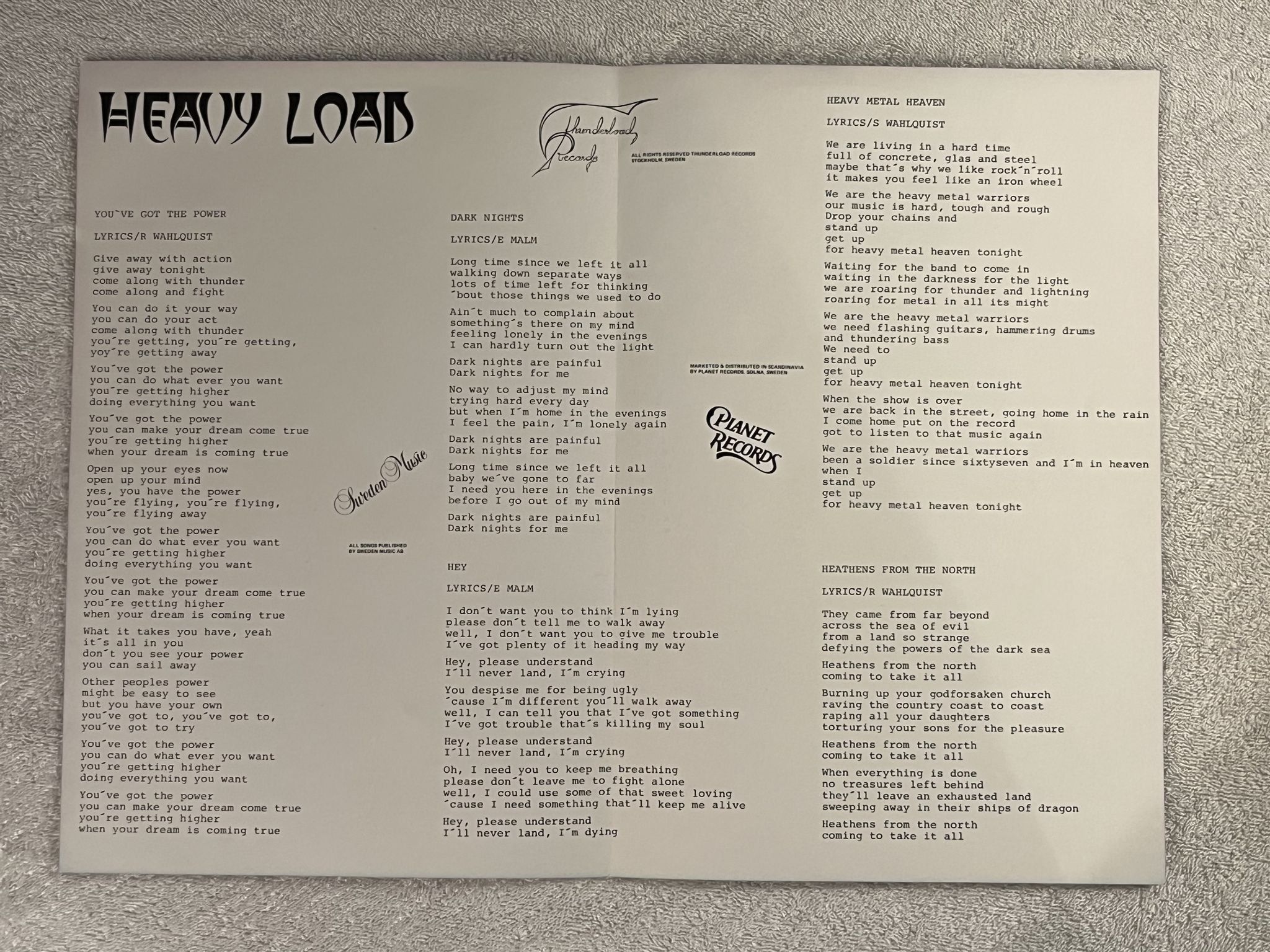 Omslagsbild för skivan HEAVY LOAD metal conquest 12"ep -81 THUNDERLOAD TMP 811 ** POSTER **