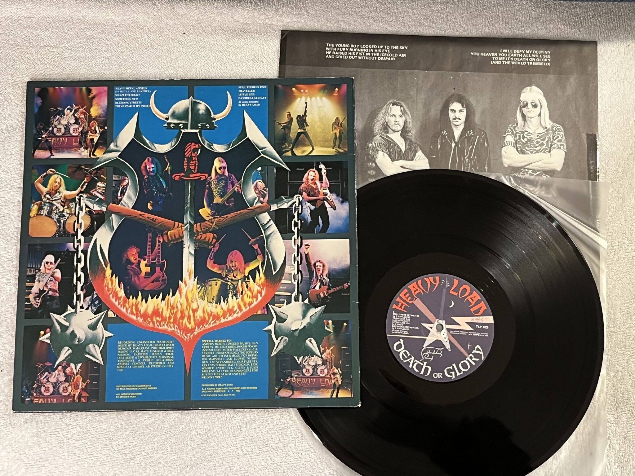 Omslagsbild för skivan HEAVY LOAD Death Or Glory LP + 7"single -82 THUNDERLOAD TLP 822 ** POSTER **