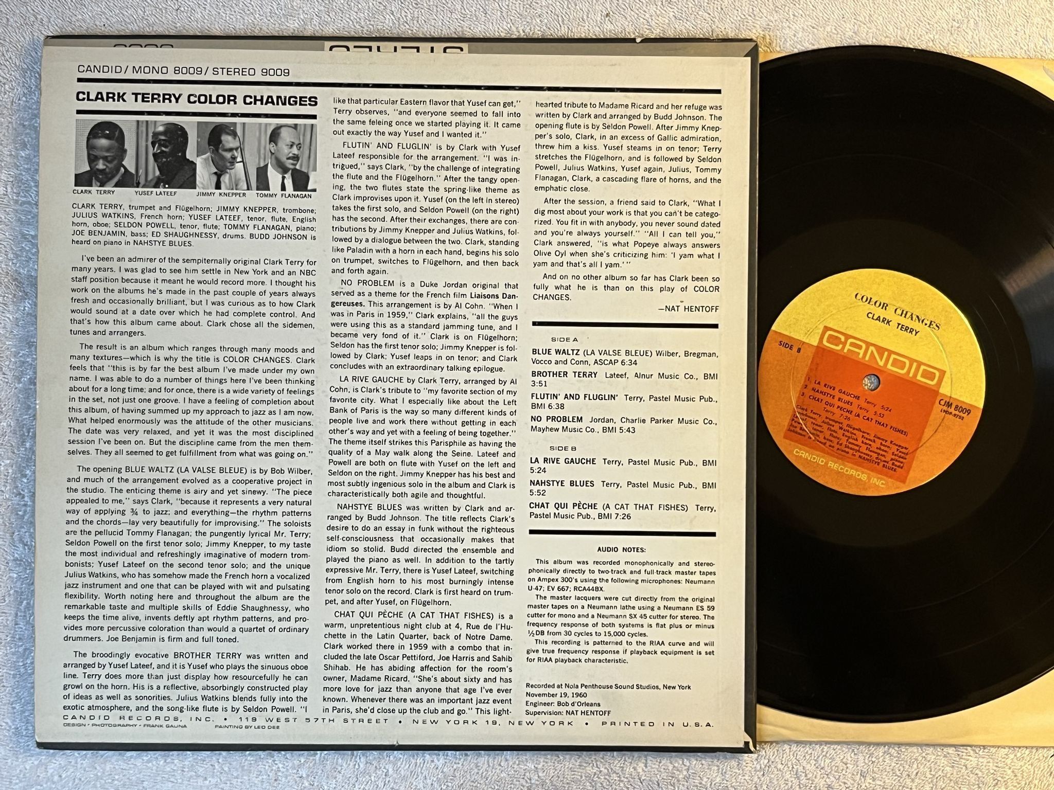 Omslagsbild för skivan CLARK TERRY color changes LP -61 US CABDID CJM 8009 ** MONO OG **