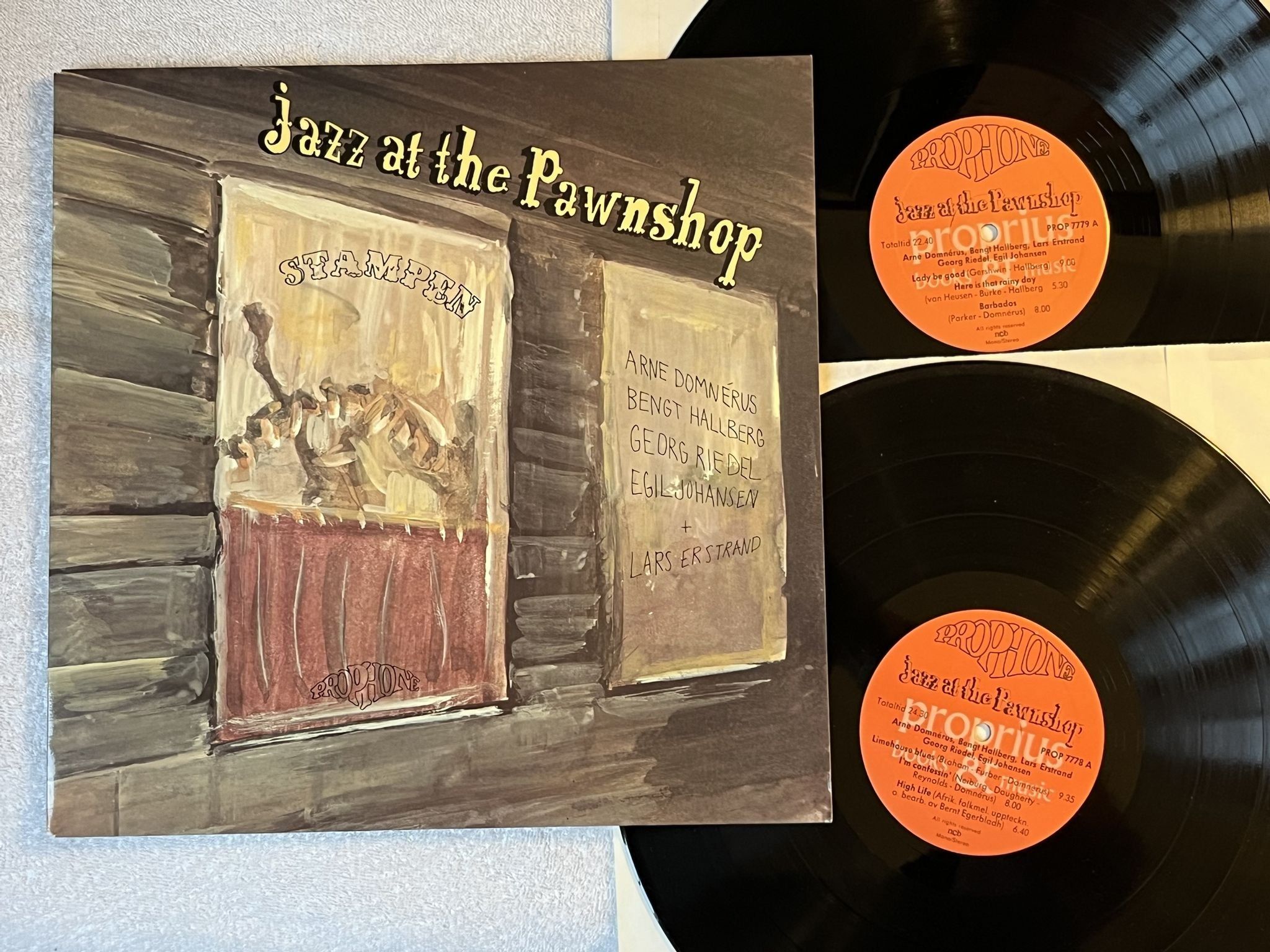 Omslagsbild för skivan ARNE DOMNERUS JAZZ AT THE PAWNSHOP 2xLP -77 Swe PROPRIS PROP 7778-79 AUDIOPHILE