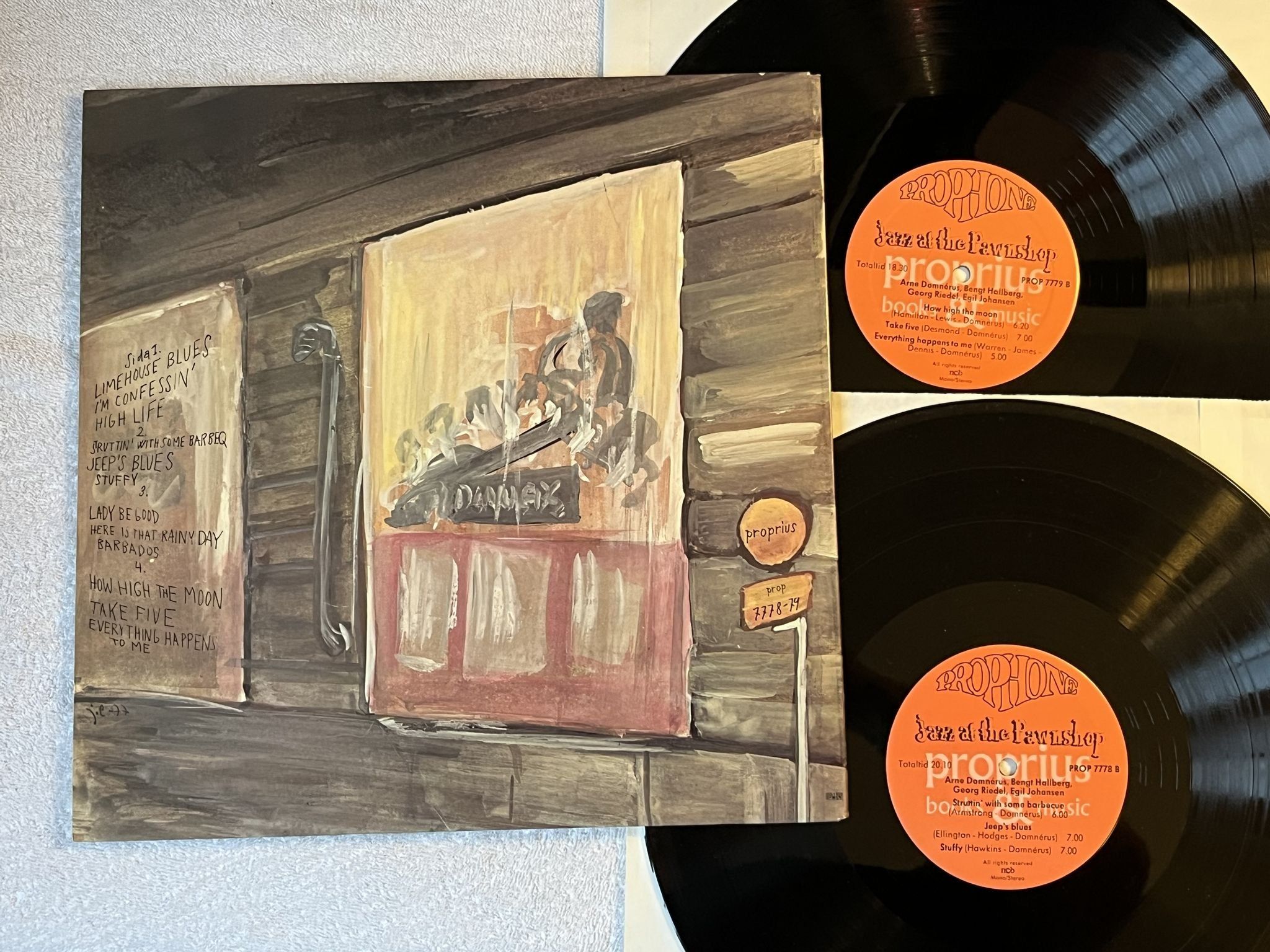 Omslagsbild för skivan ARNE DOMNERUS JAZZ AT THE PAWNSHOP 2xLP -77 Swe PROPRIS PROP 7778-79 AUDIOPHILE