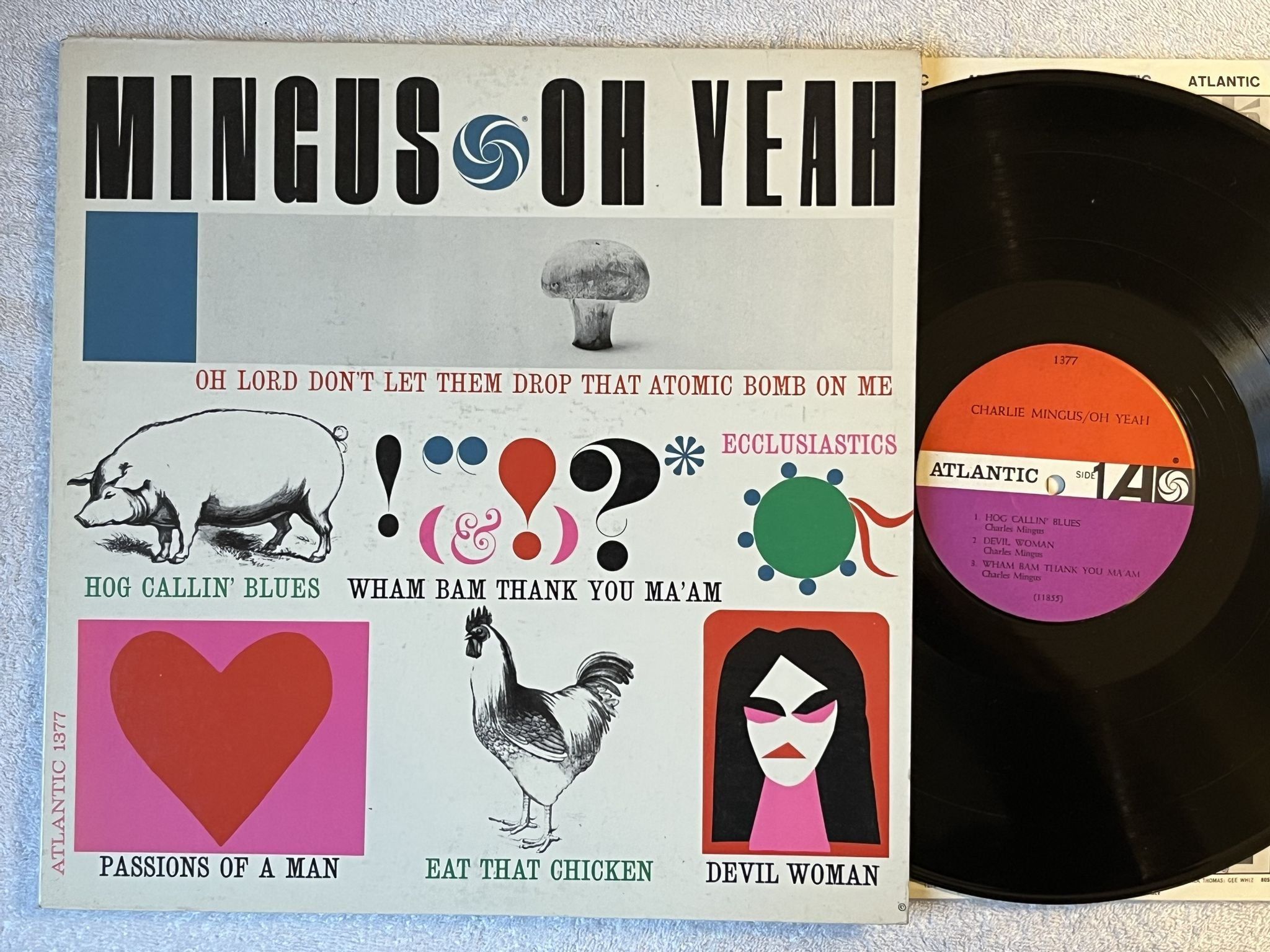 Omslagsbild för skivan CHARLIE MINGUS oh yeah LP US ATLANTIC mono 1377 *** CLASSIC ***