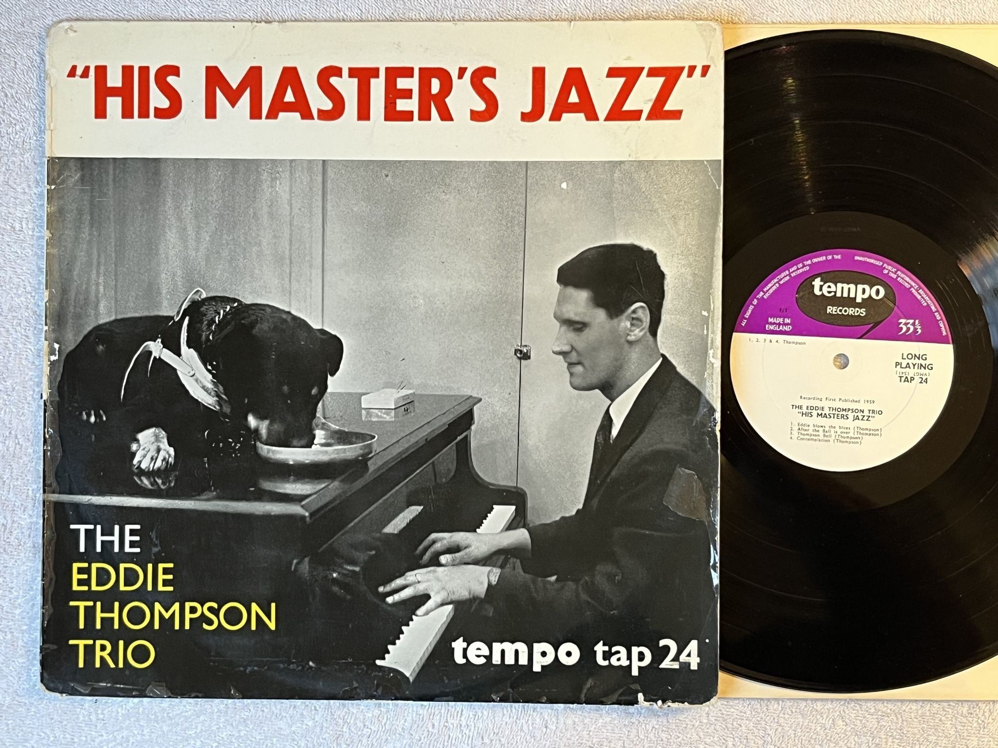 Omslagsbild för skivan THE EDDIE THOMPSON TRIO his master's jazz LP 59 UK TEMPO TAP 24 ** ULTRA RARE **