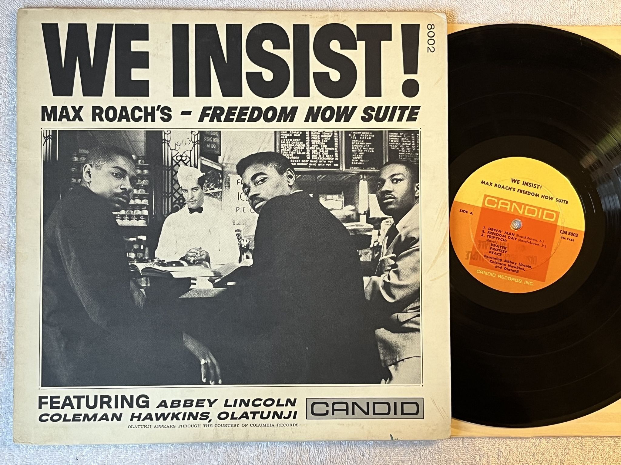 Omslagsbild för skivan MAX ROACH We Insist! Max Roach's Freedom Now SuiteLP -61 US CANDID CJM 8002
