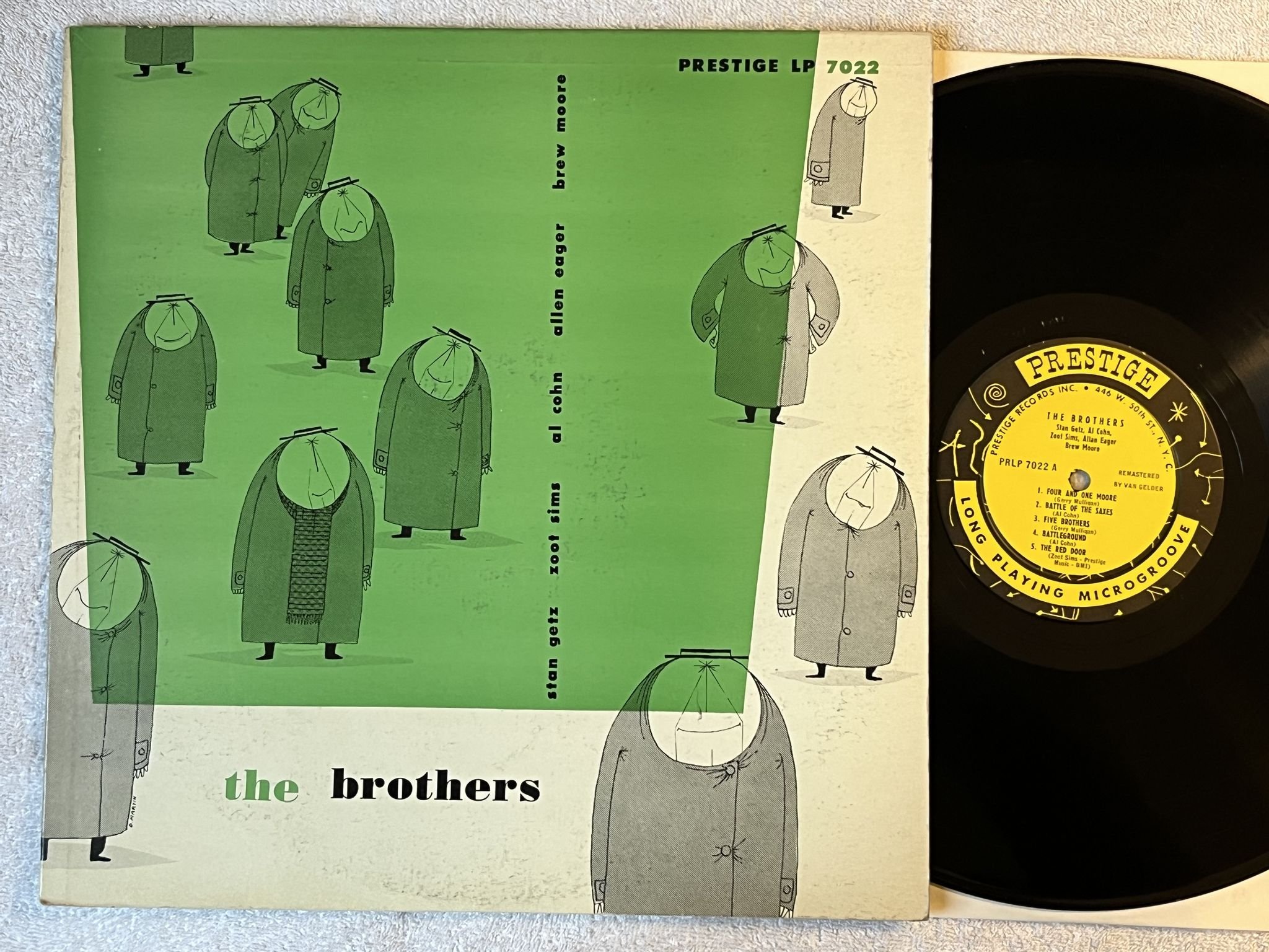 Omslagsbild för skivan STAN GETZ The Brothers LP -56 US PRESTIGE PRLP 7022 ** 446 W. 50th St. **