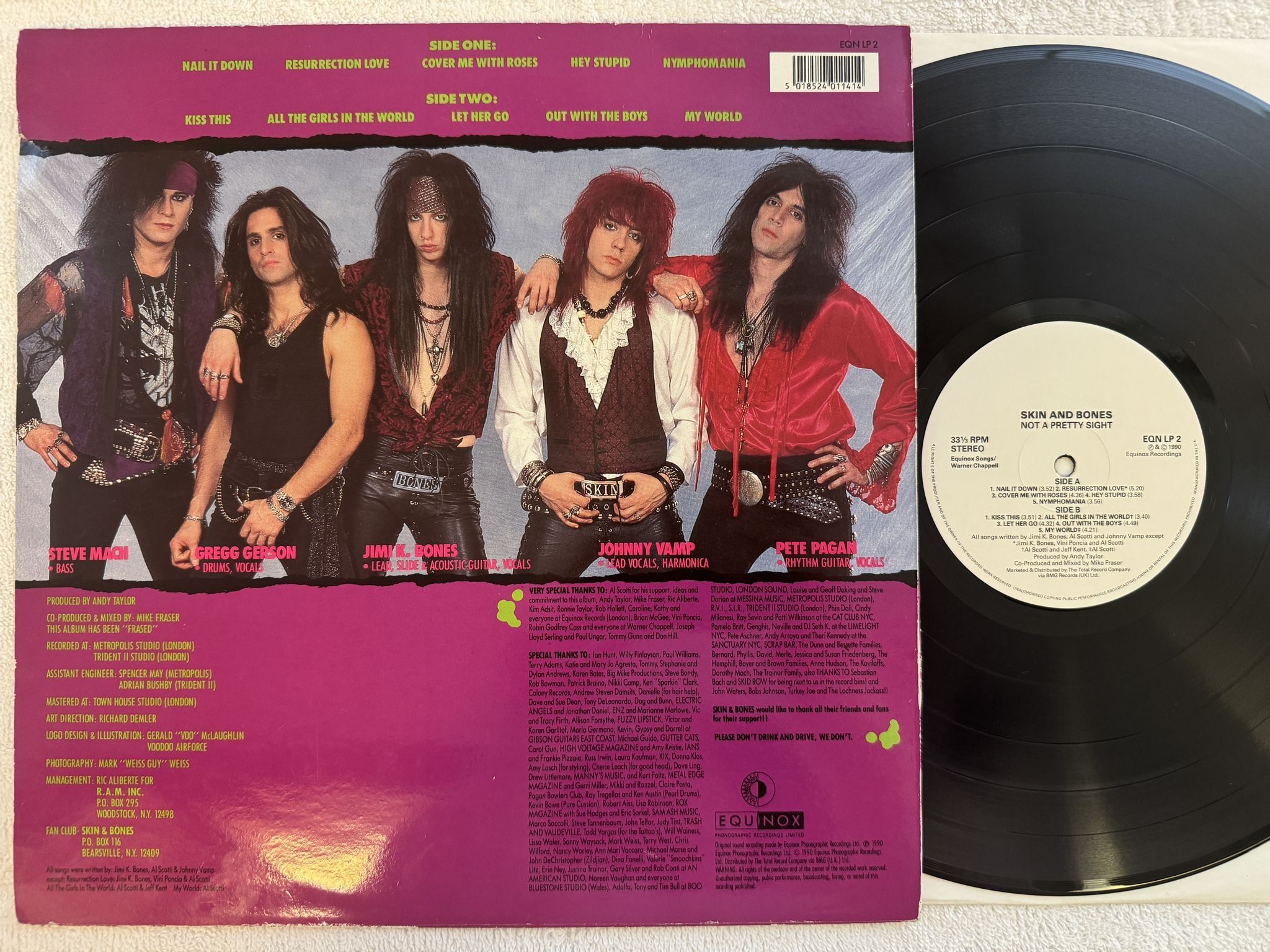 Omslagsbild för skivan SKIN AND BONES not a pretty sight LP -90 UK EQUINOX EQN LP 2