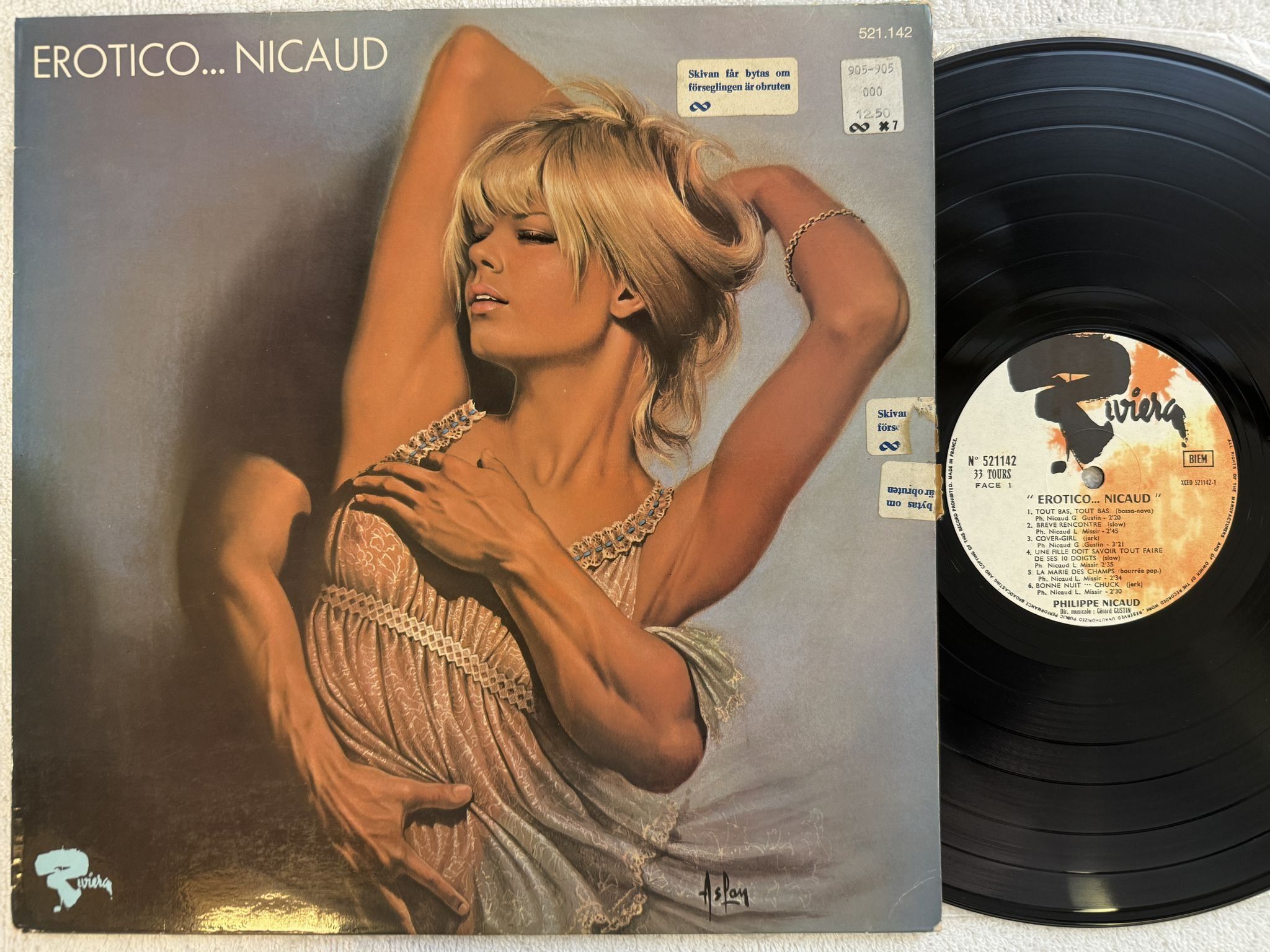 Omslagsbild för skivan PHILIPPE NICAUD Erotico ... Nicaud LP -70 Fra RIVIERA 521.142 ** Jazz-pop **