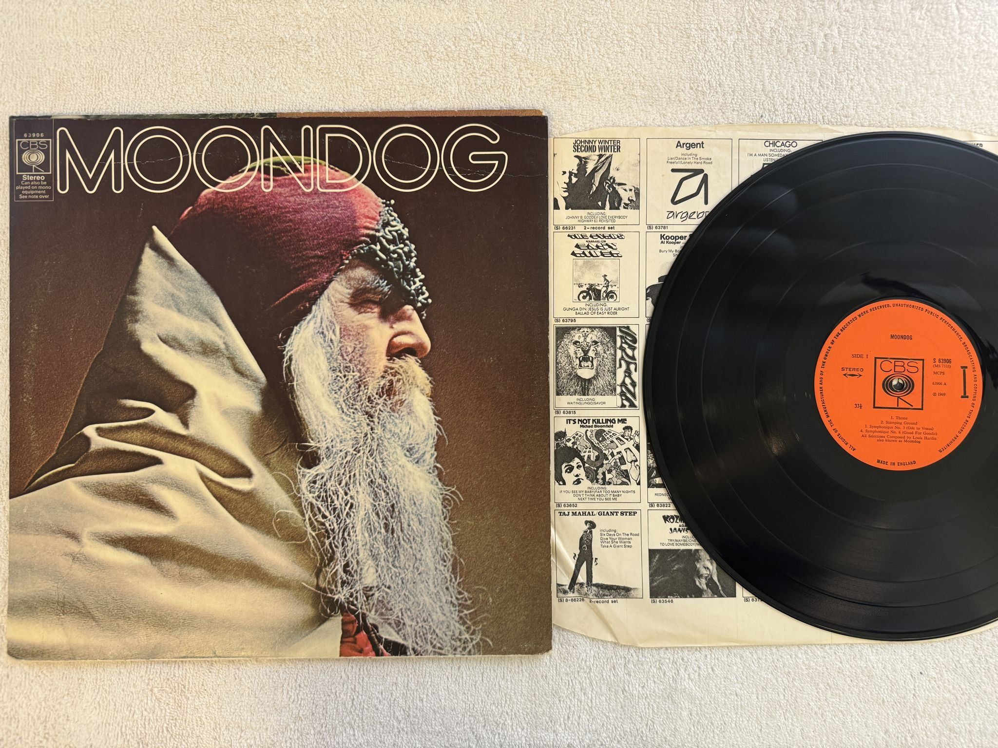 Omslagsbild för skivan MOONDOG s/t LP -69 UK CBS S 63906 *** AVANT-GARDE JAZZ ***
