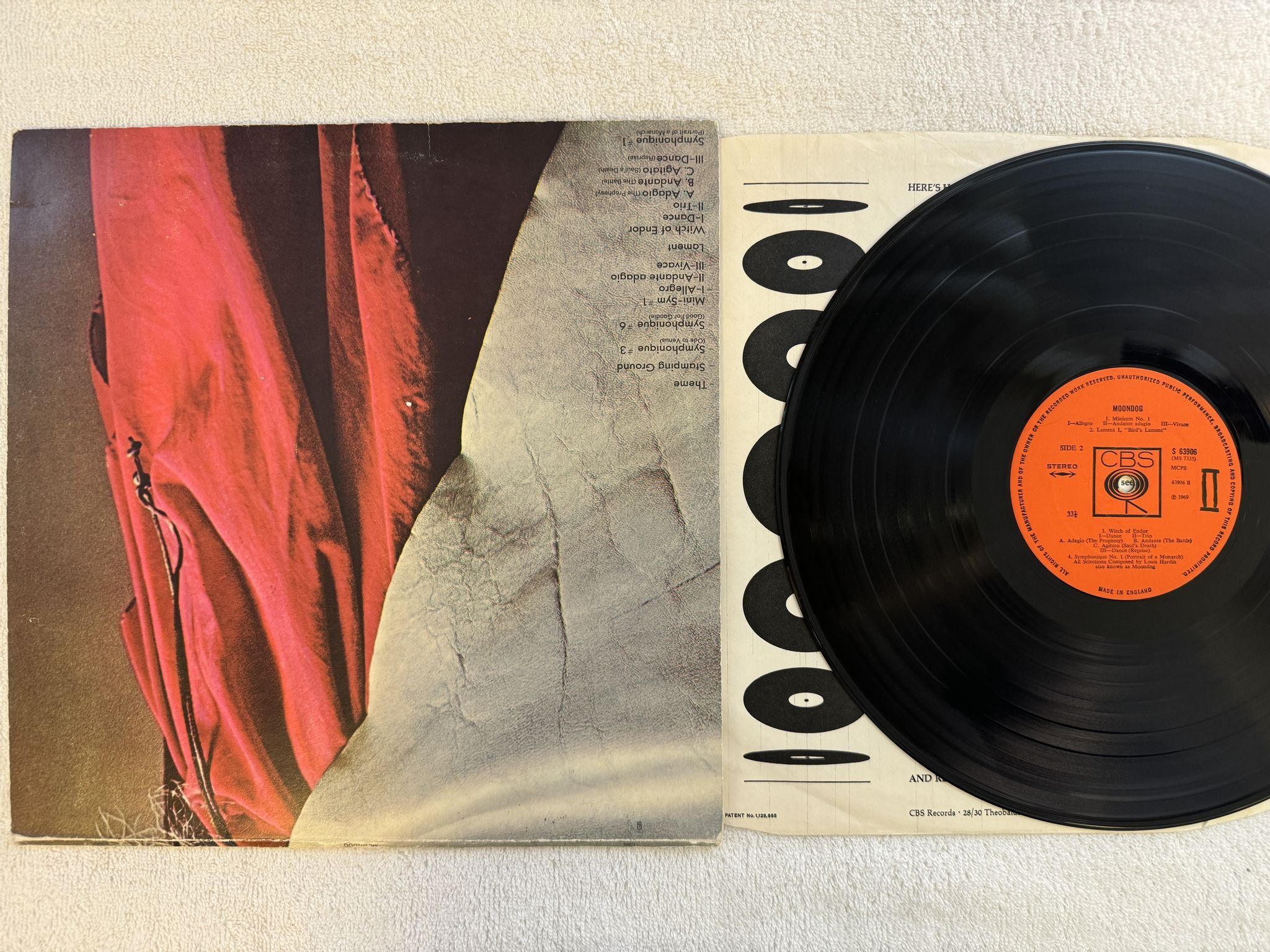 Omslagsbild för skivan MOONDOG s/t LP -69 UK CBS S 63906 *** AVANT-GARDE JAZZ ***