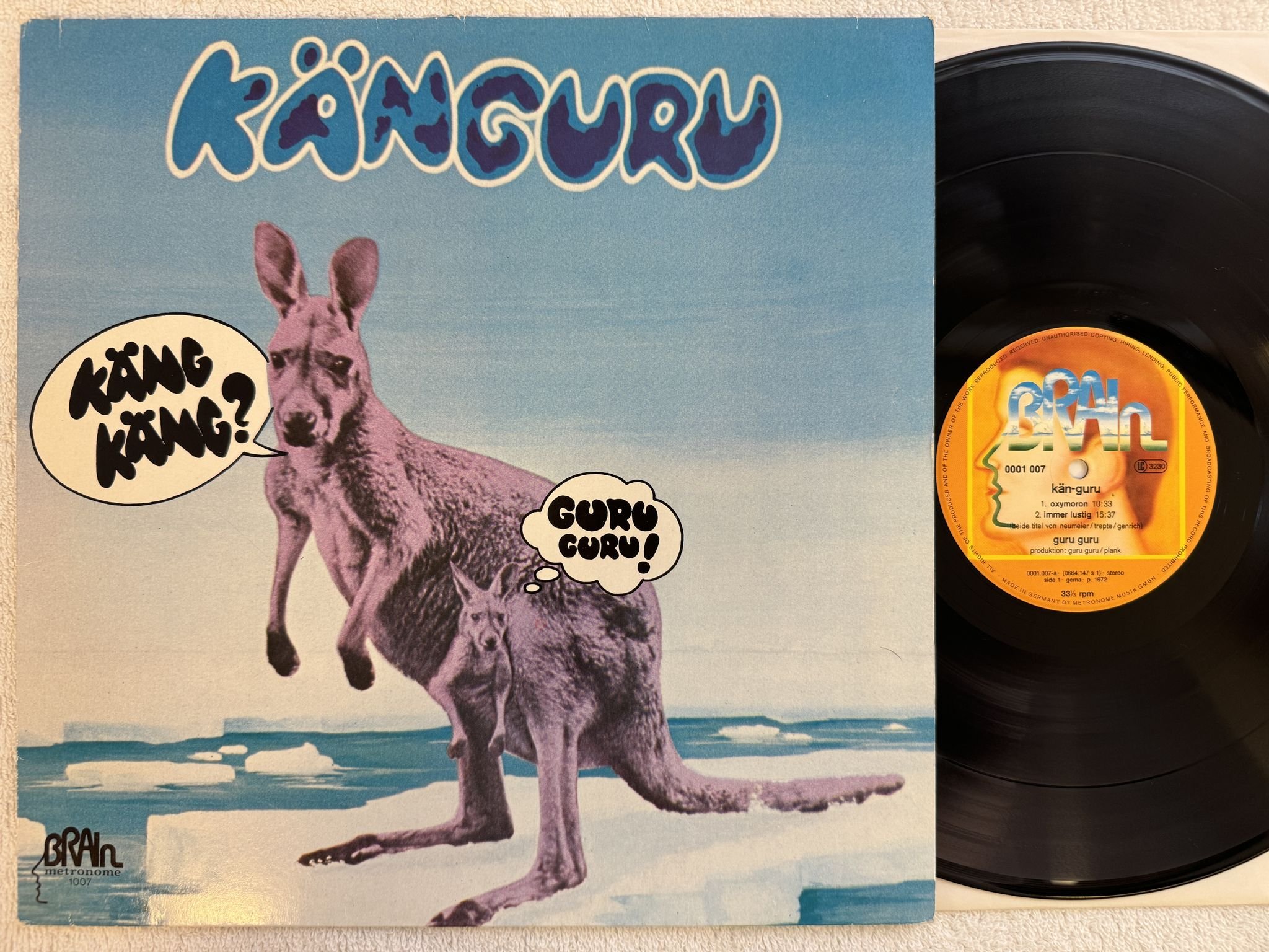 Omslagsbild för skivan GURU GURU kanguru LP -78 Ger BRAIN 1007 *** KRAUT ***
