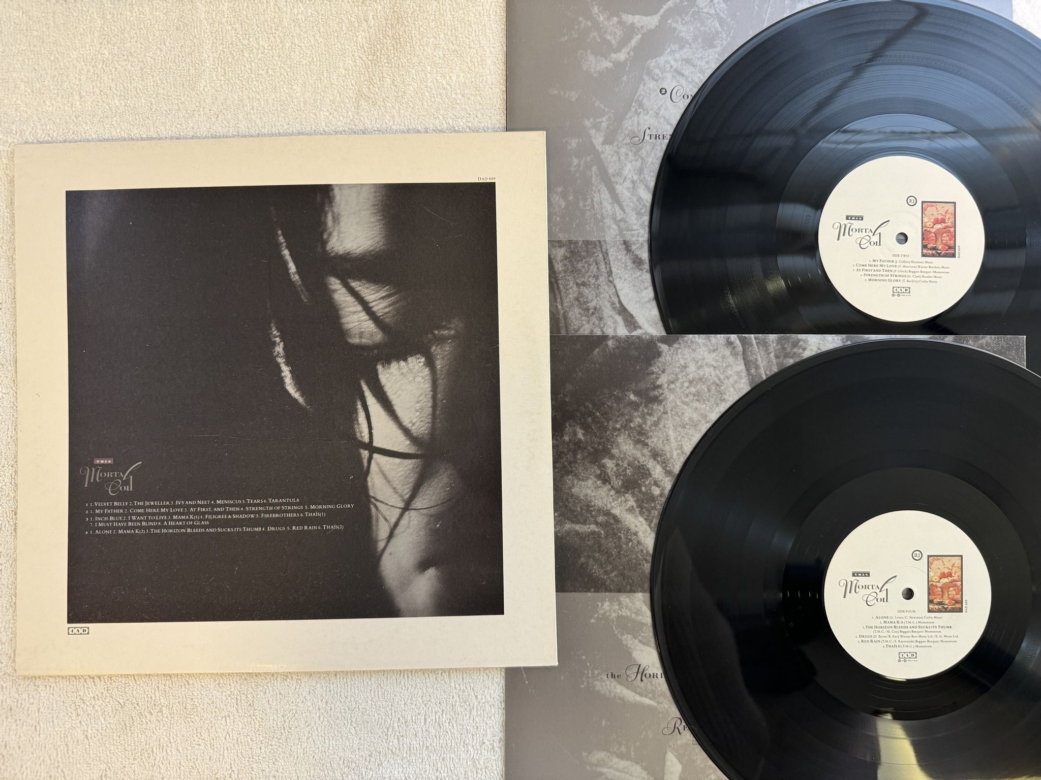 Omslagsbild för skivan THIS MORTAL COIL Filigree & Shadow 2xLP -86 4AD DAD 609