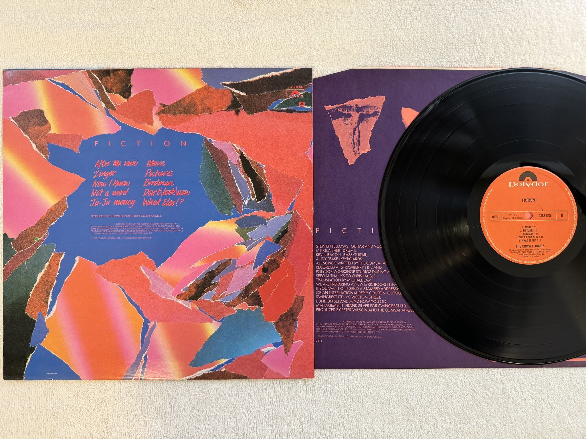 Omslagsbild för skivan THE COMSAT ANGELS Fiction LP -82 ncb POLYDOR 2383 645