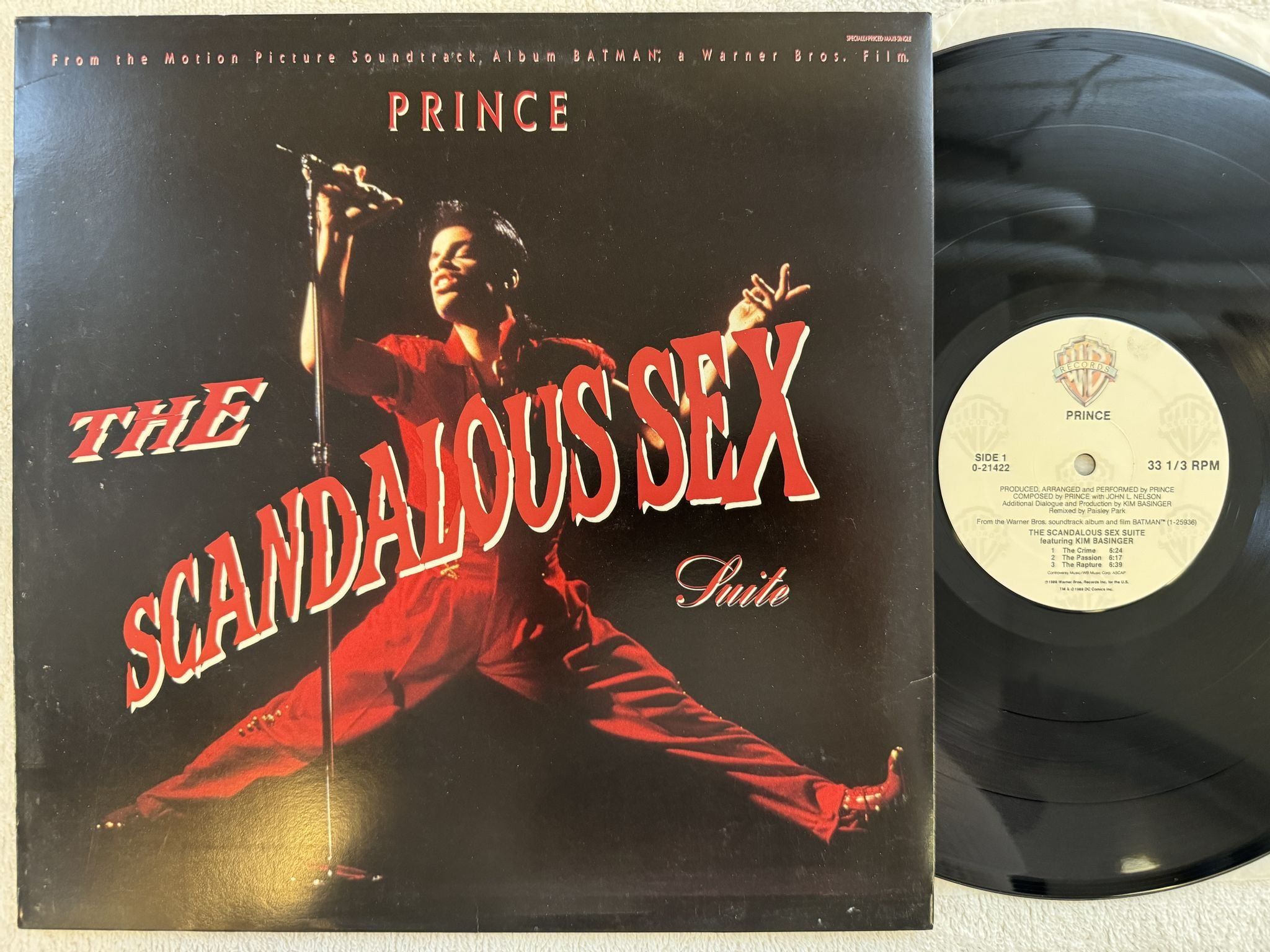 Omslagsbild för skivan PRINCE a scandalous sex suite 12" -89 US WARNER BROS 0-21422