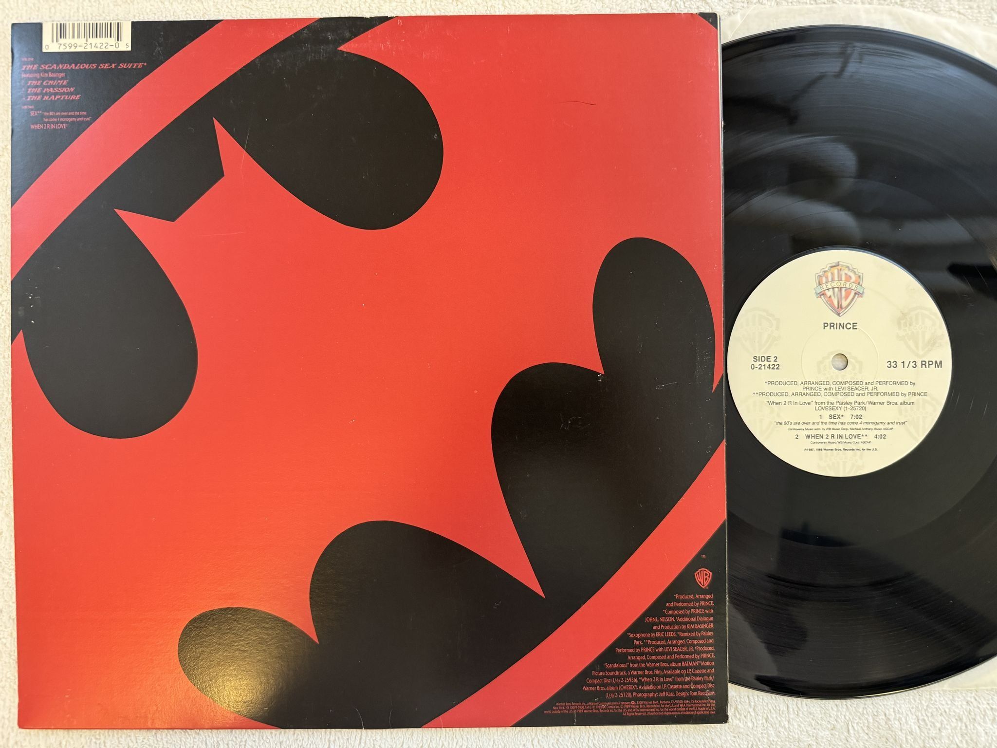Omslagsbild för skivan PRINCE a scandalous sex suite 12" -89 US WARNER BROS 0-21422